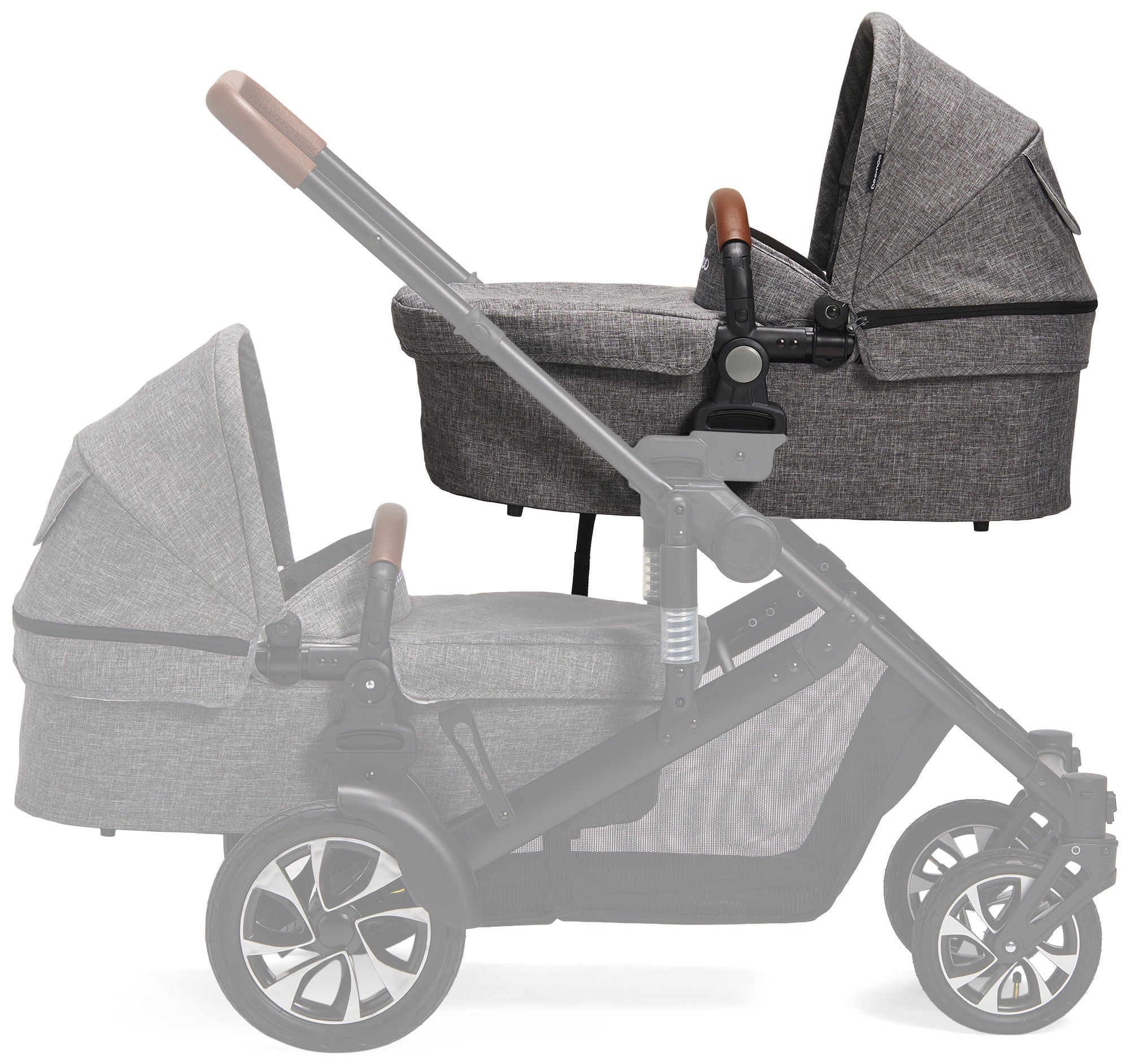 Beemoo Maxi Travel Lux II Vaunukoppa, Black/Grey Melange