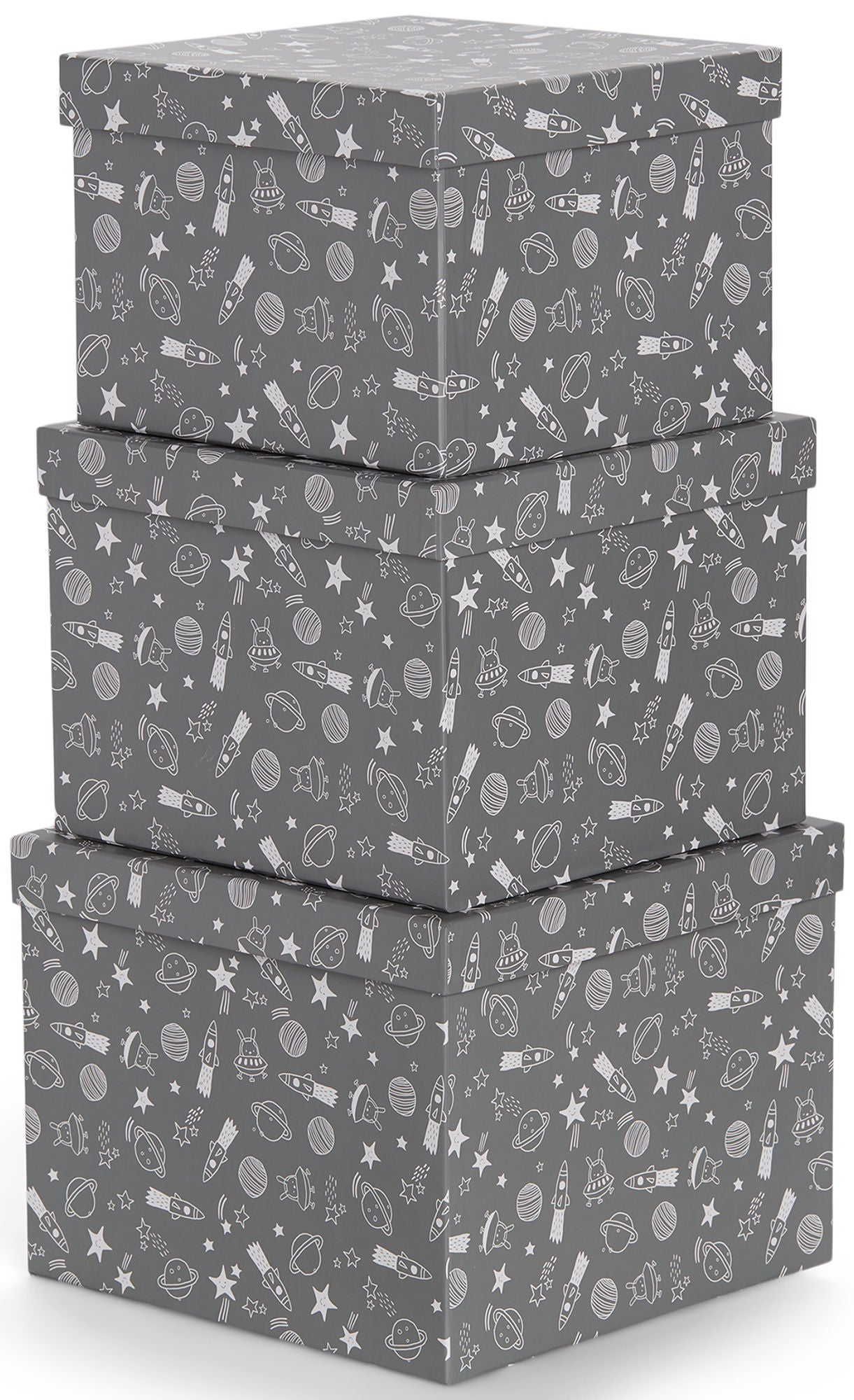 Alice & Fox Säilytyslaatikot 3 Kpl, Space Grey