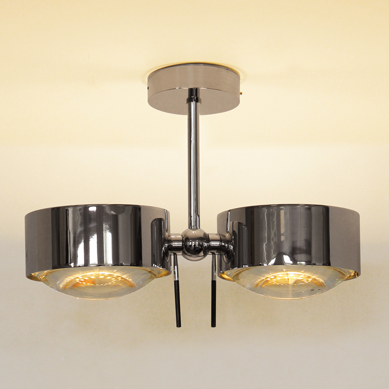 2-lamppuinen kattovalaisin PUK SIDES, kromi, 10 cm