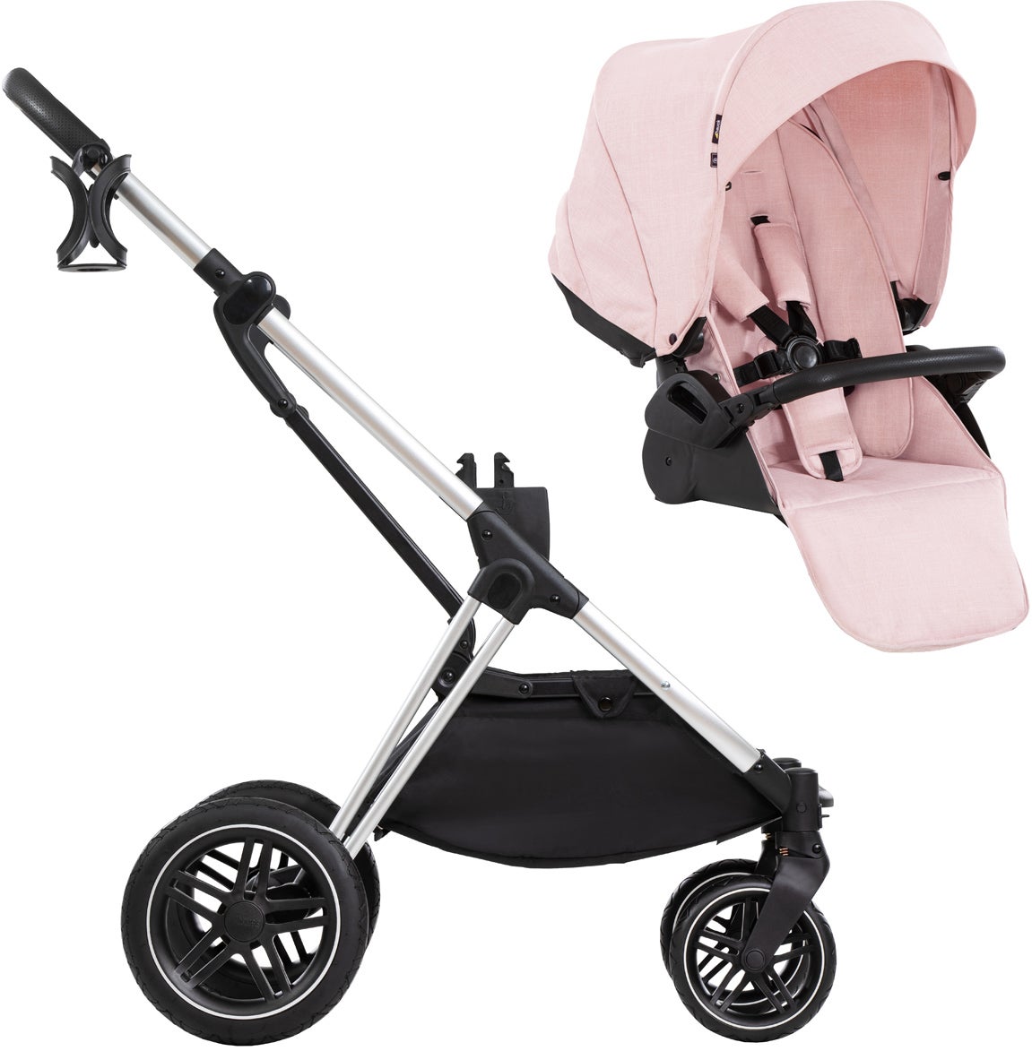 Hauck Vision X Lastenrattaat, Rose Melange/Silver