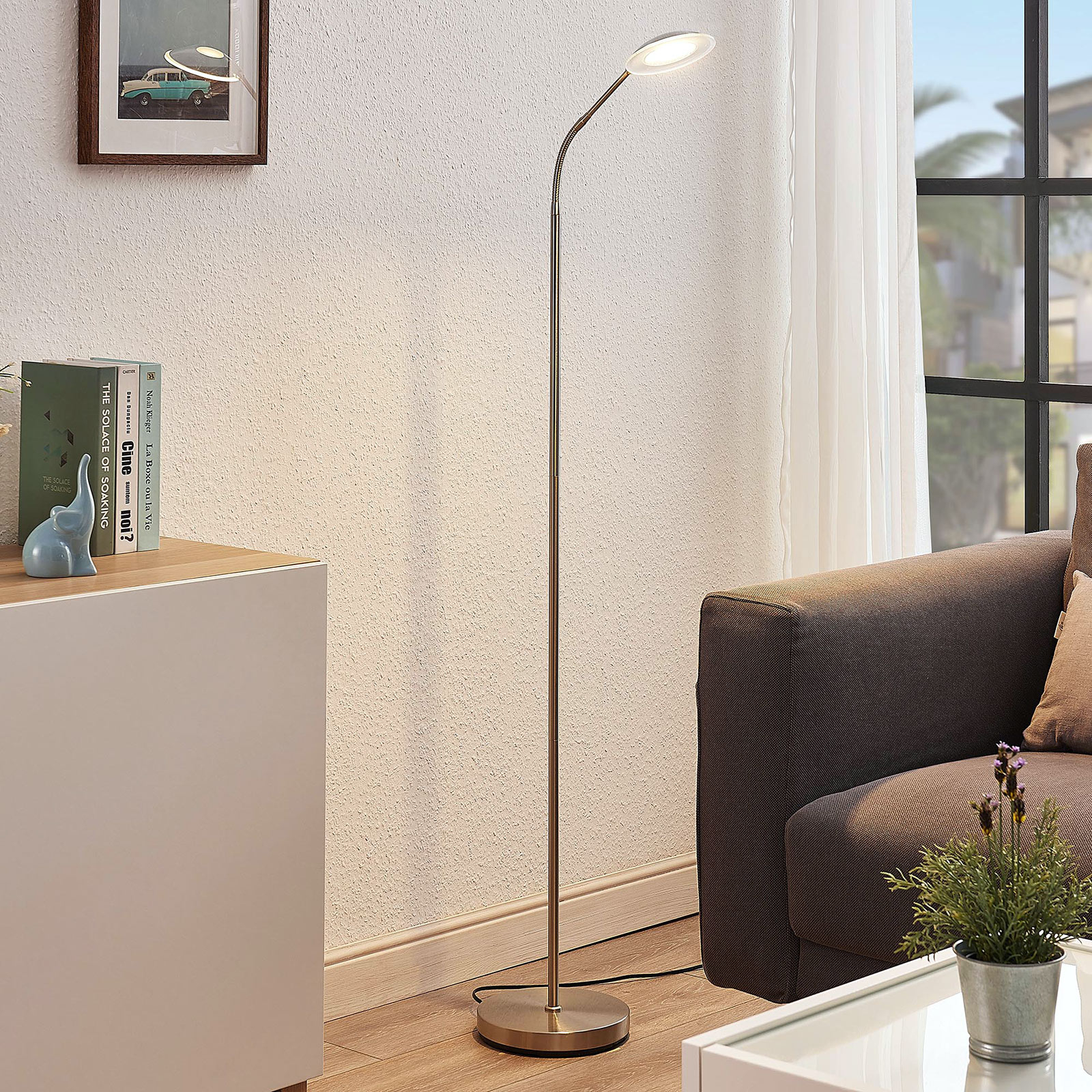 LED-lukuvalaisin Meghan, säädettävä, nikkeli