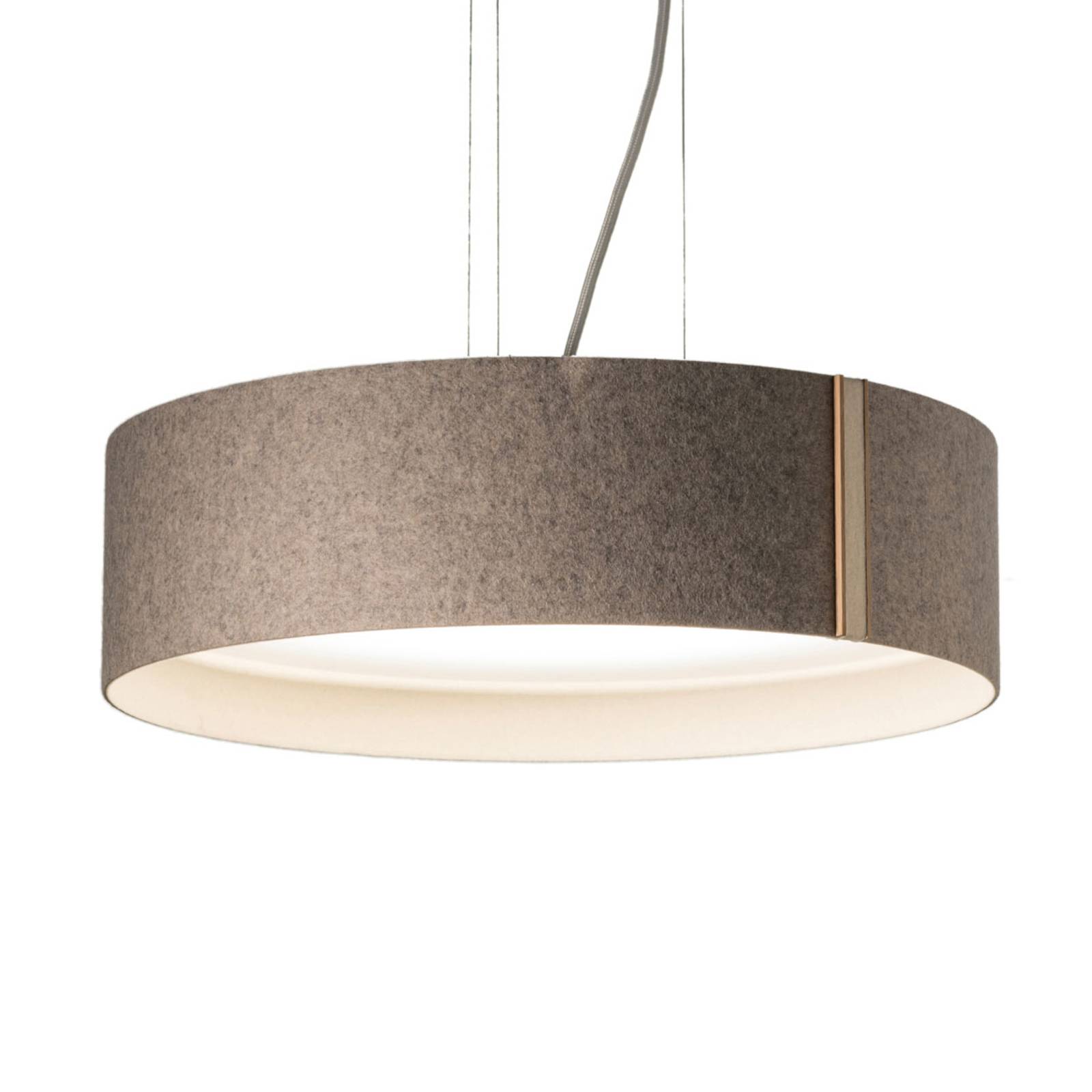 LED-riippuvalaisin LARAfelt M, Ø43cm, harmaa/villa