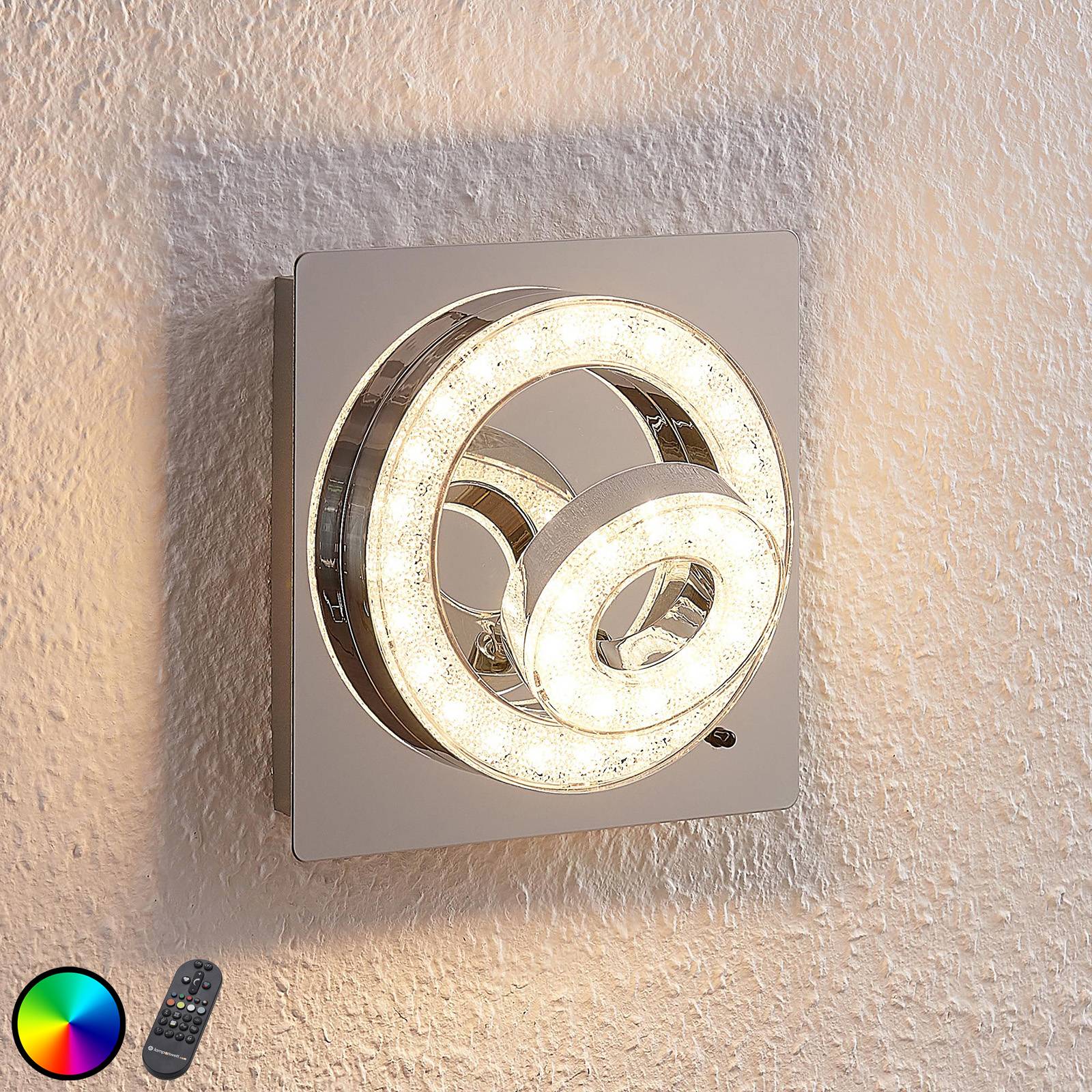 LED-seinävalaisin Mikkel, RGBW 17 x 17 cm