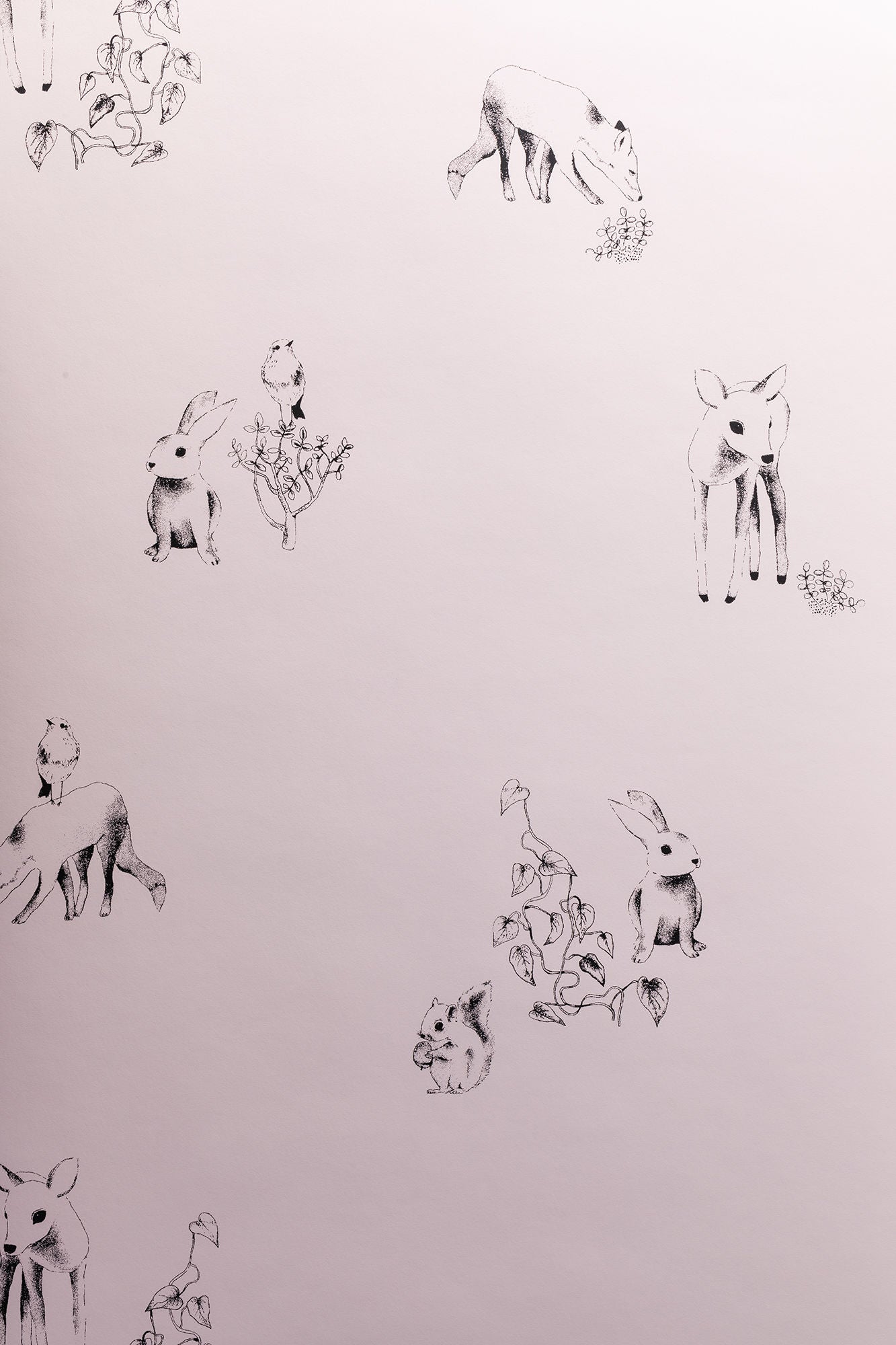 Lilou Lilou Tapetti Nature Animals, Vaaleanpunainen
