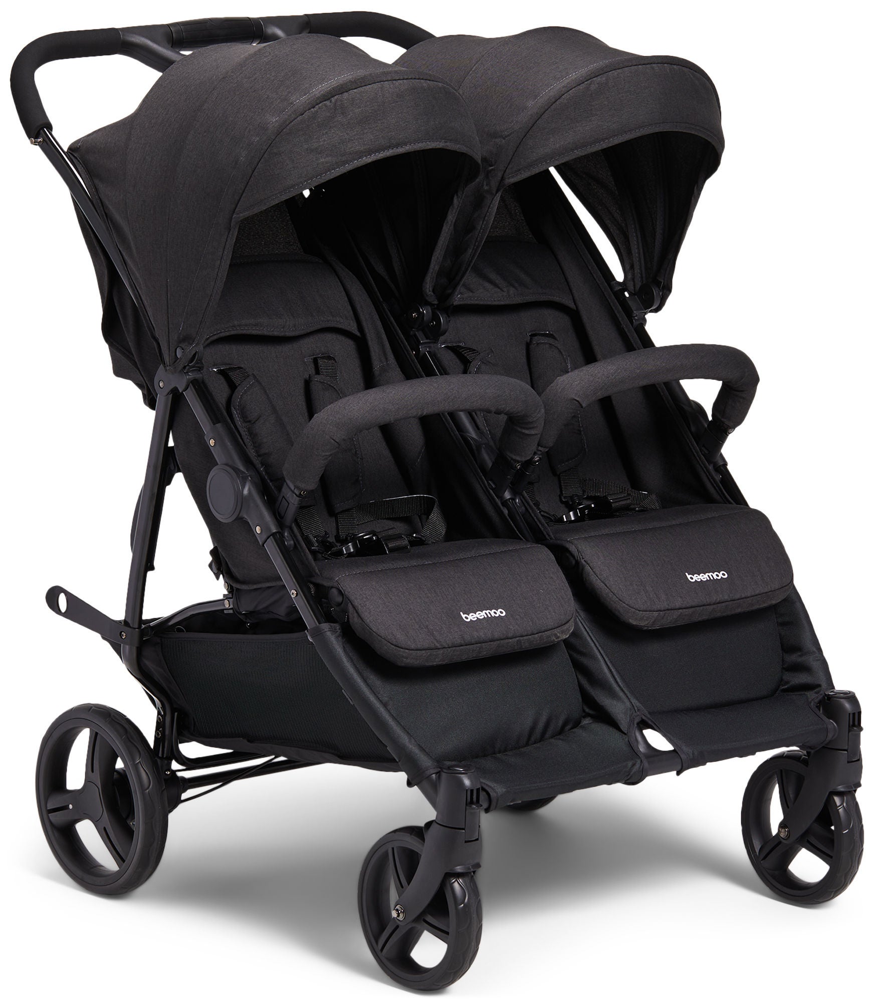 Beemoo Twin Shopper Sisarus- ja Kaksosrattaat, Black Mélange