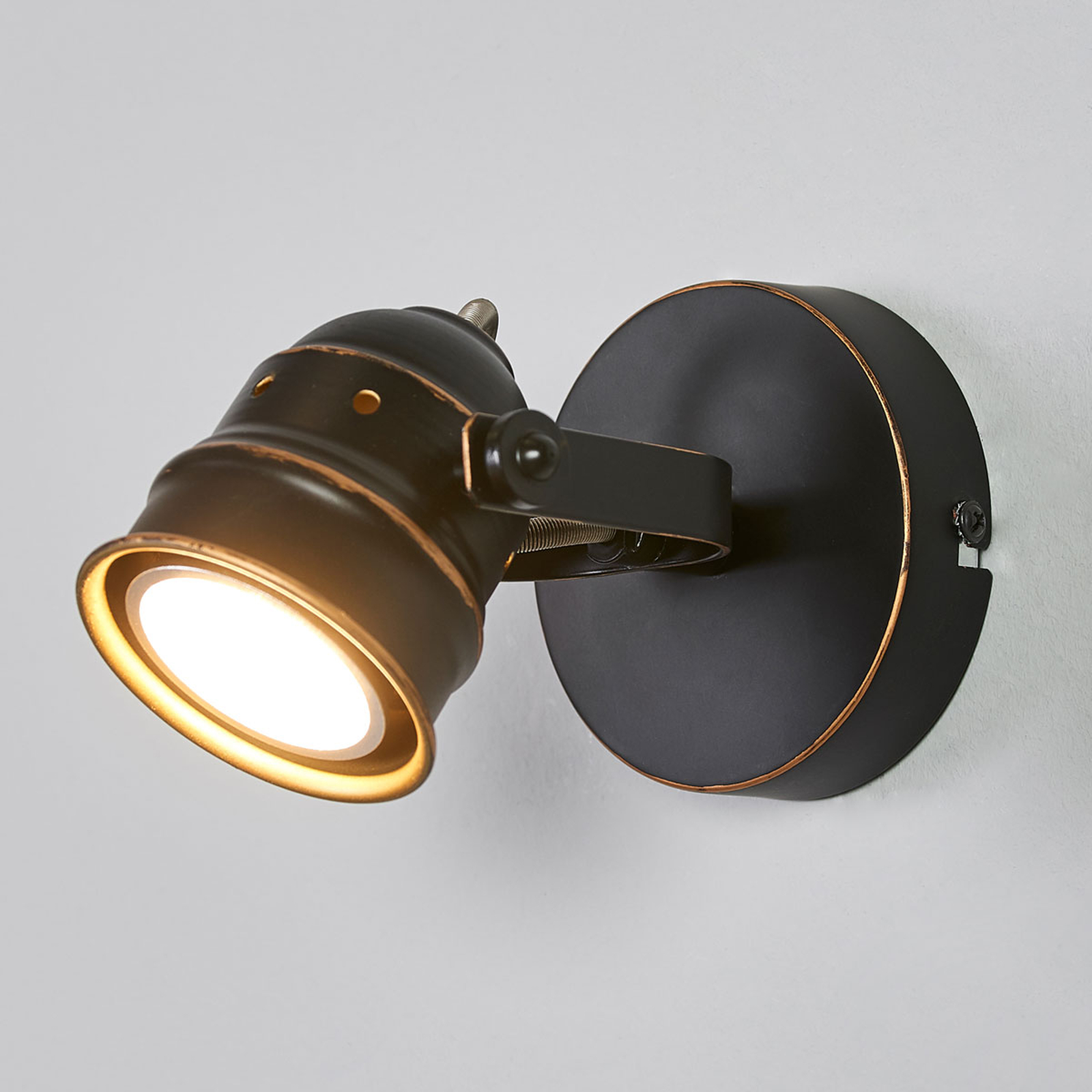 Musta-kultainen GU10-spottivalo Leonor, LED