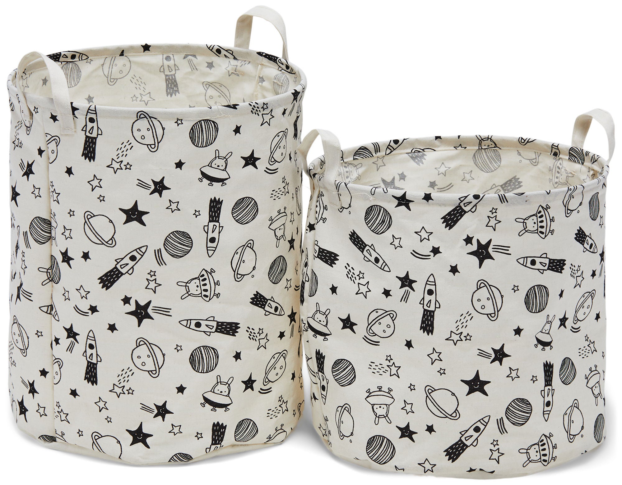 Alice & Fox Säilytyskorit 2-pack Space, White/black