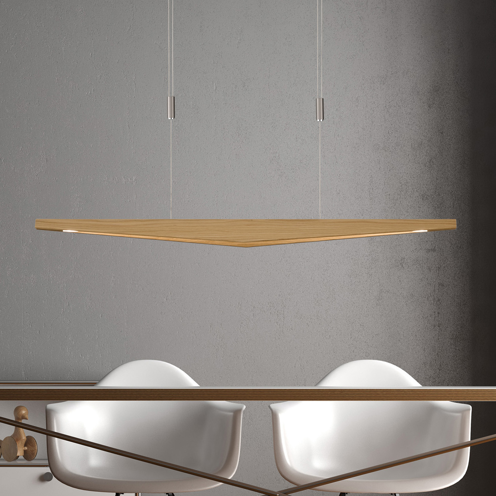 Lucande Dila -LED-riippuvalo luonnontammi, 118 cm