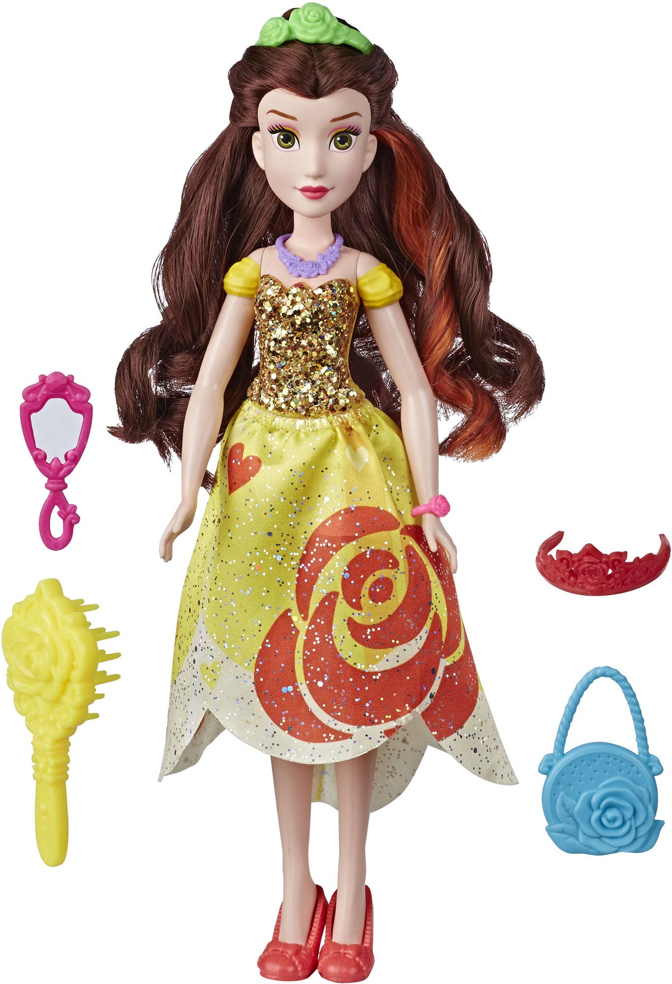 Disney Prinsessat Nukke Belle + Lisätarvikkeet