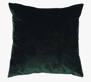 Mali velour koristetyyny tummanvihreä