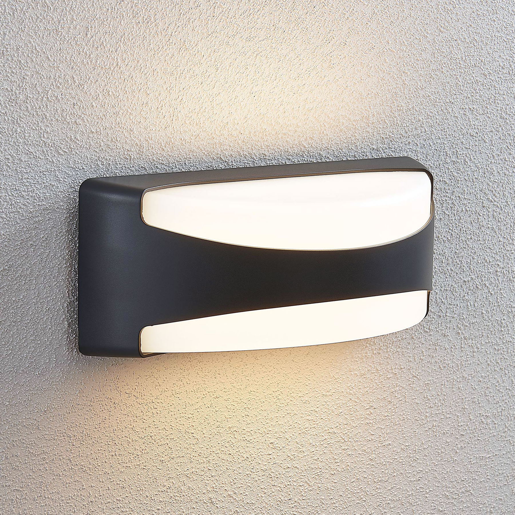LED-ulkoseinälamppu Neven, IP65, tummanharmaana
