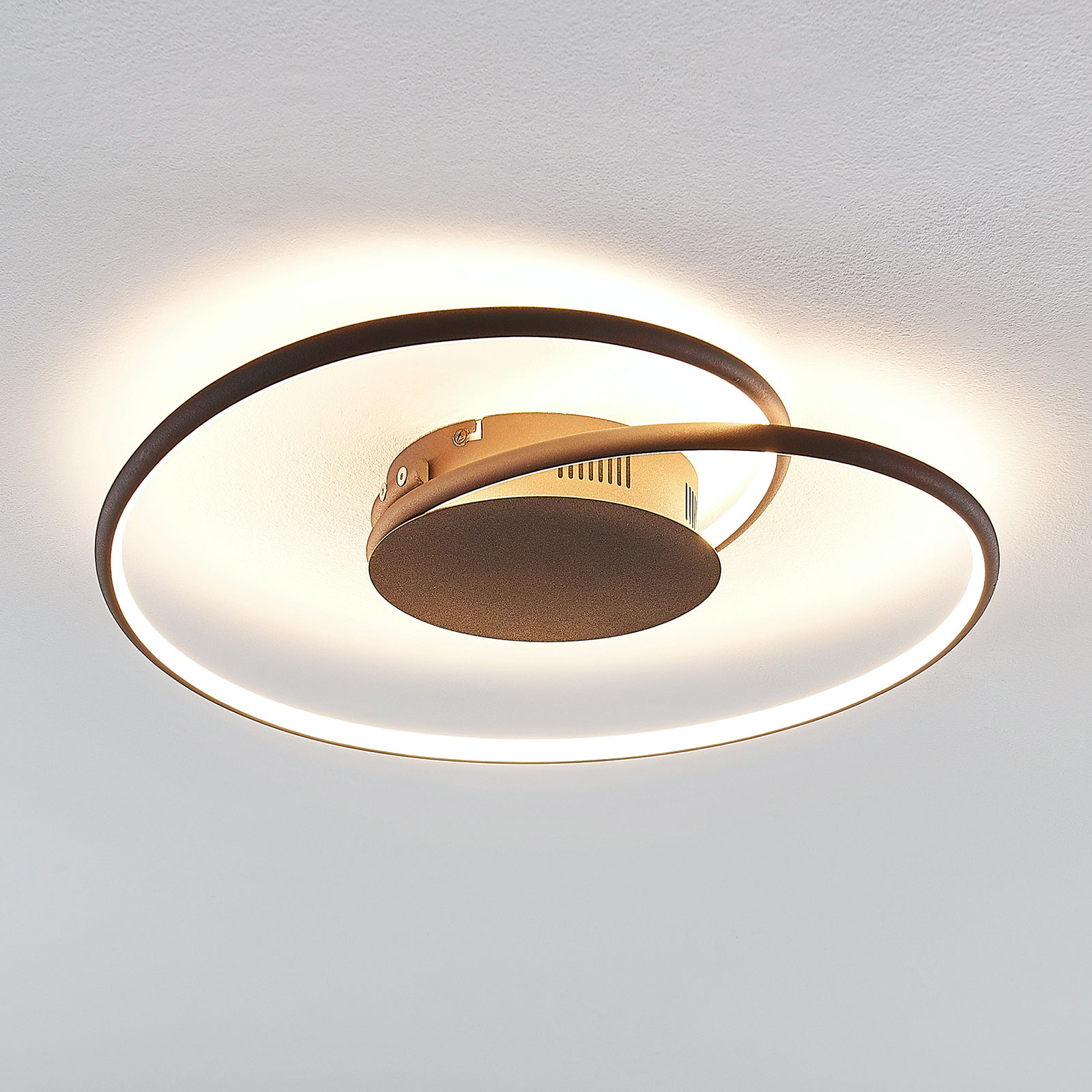 Lindby Joline LED-kattovalaisin, ruoste, 45 cm