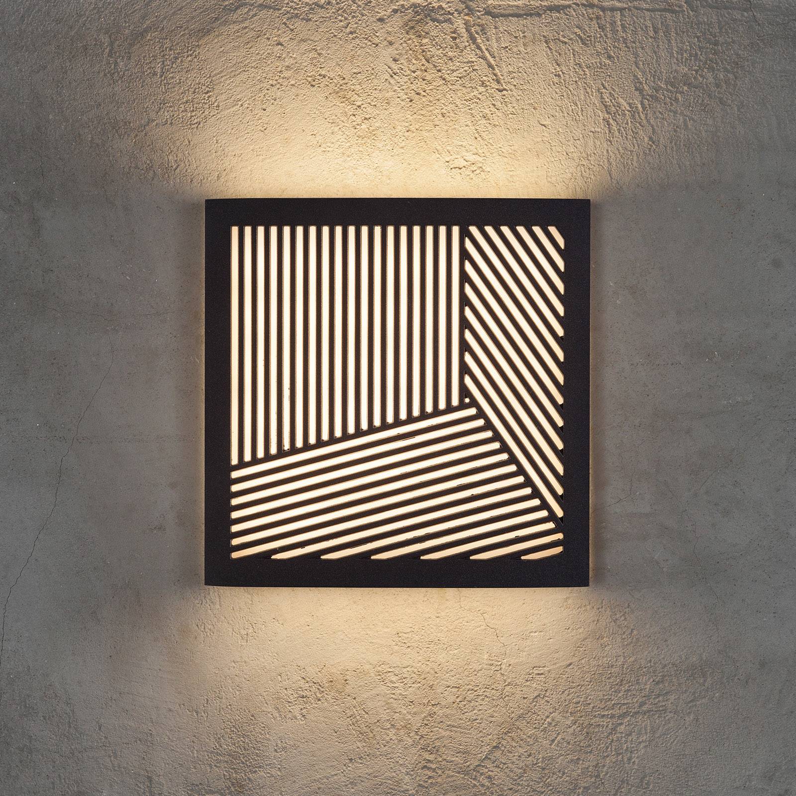 LED-ulkoseinävalaisin Maze Straight, musta