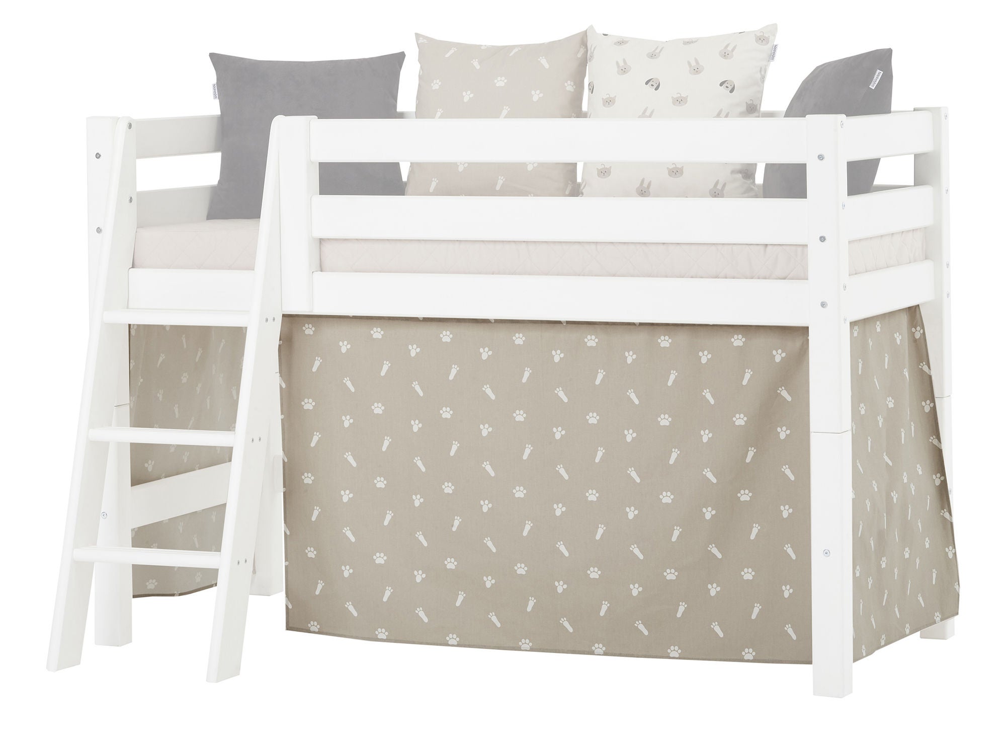 Hoppekids Sänkyverho Pets 70x160 cm, Silver Cloud