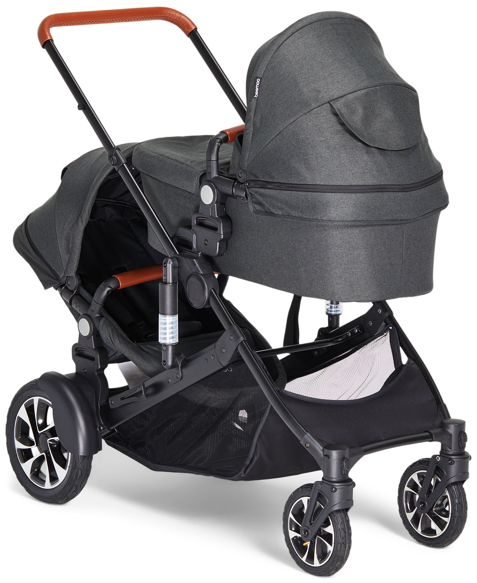 Beemoo Maxi 4 Twin Sisarusvaunut, Black/Black