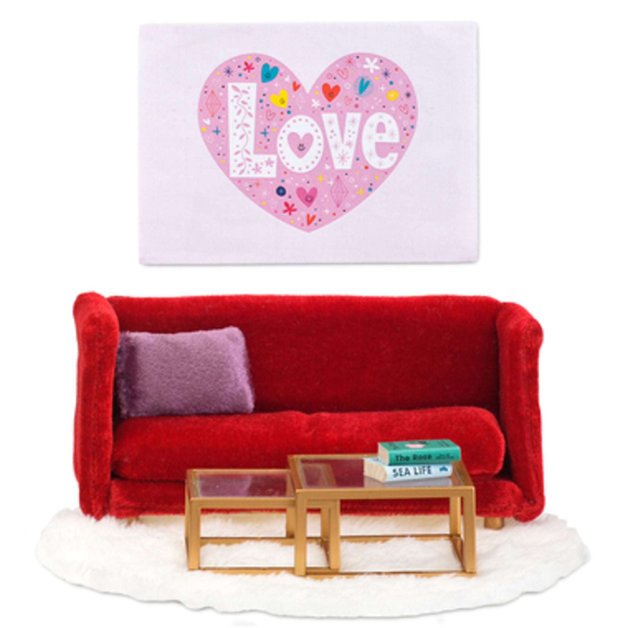 Lundby Nukkekodin Kalusteet Olohuone, Punainen