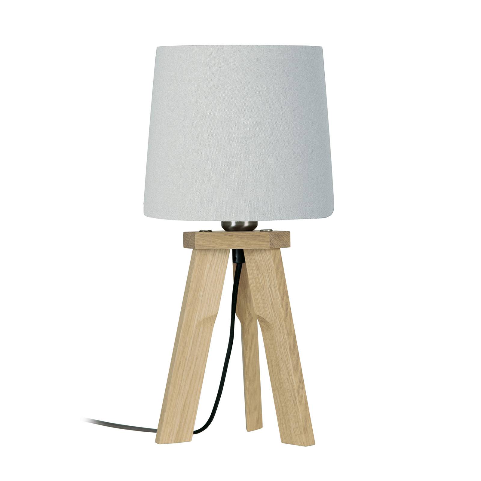 HerzBlut Tre -pöytälamppu, tammi, valkoinen 42 cm