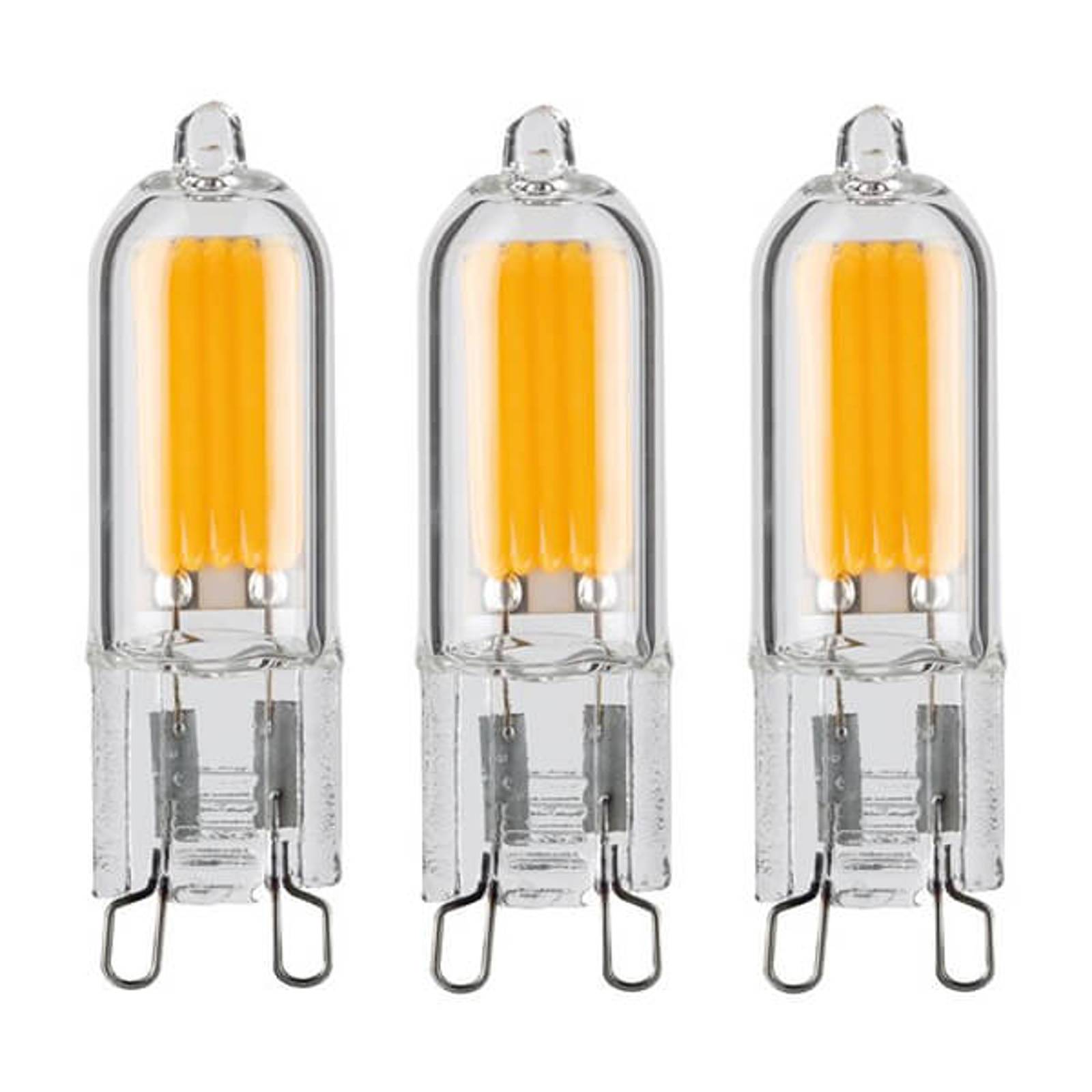 Kaksikantainen LED-lamppu G9 2 W, 3:n setti