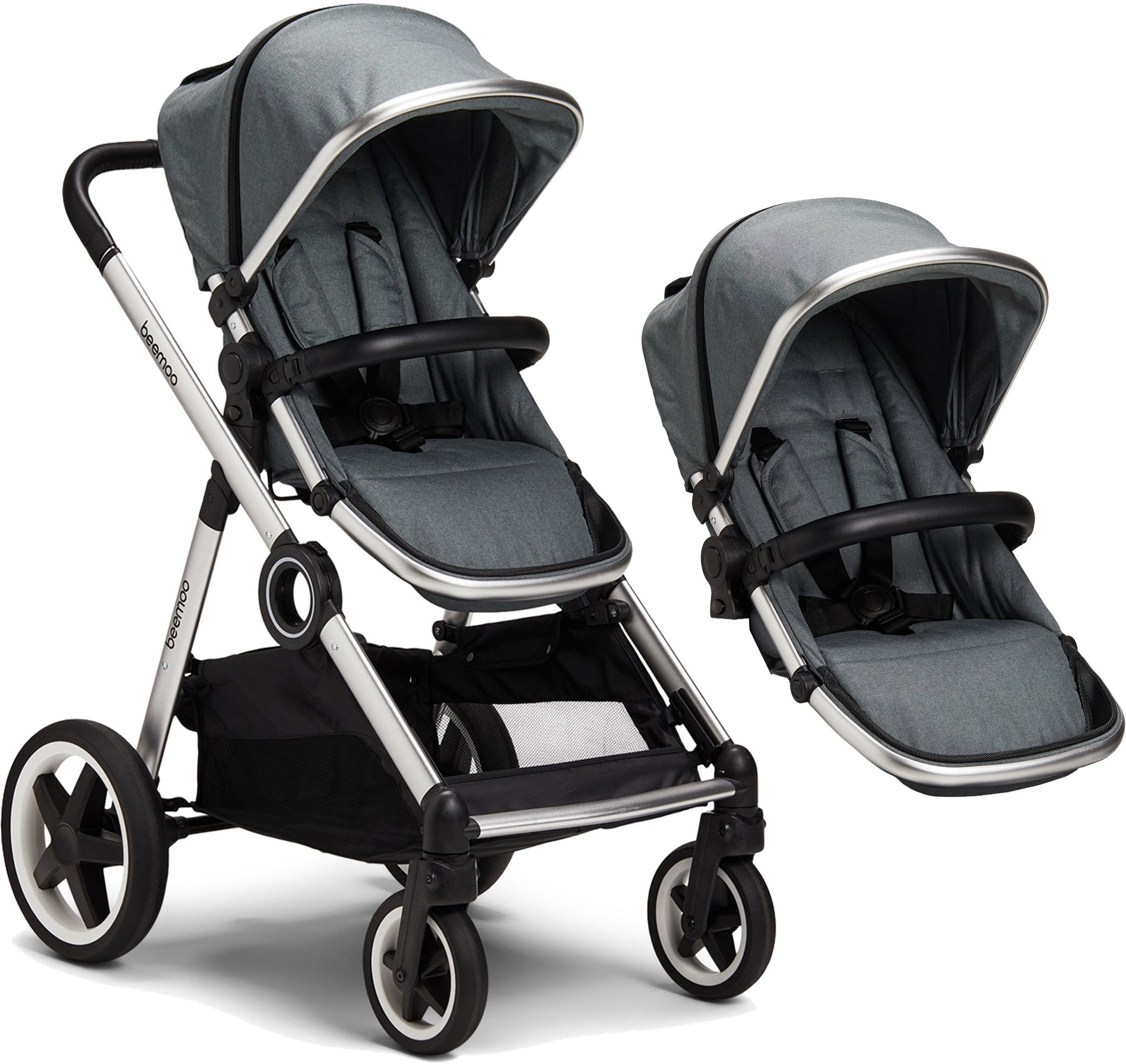 Beemoo Twin Travel+ 2020 Sisarusvaunut, Stone Green