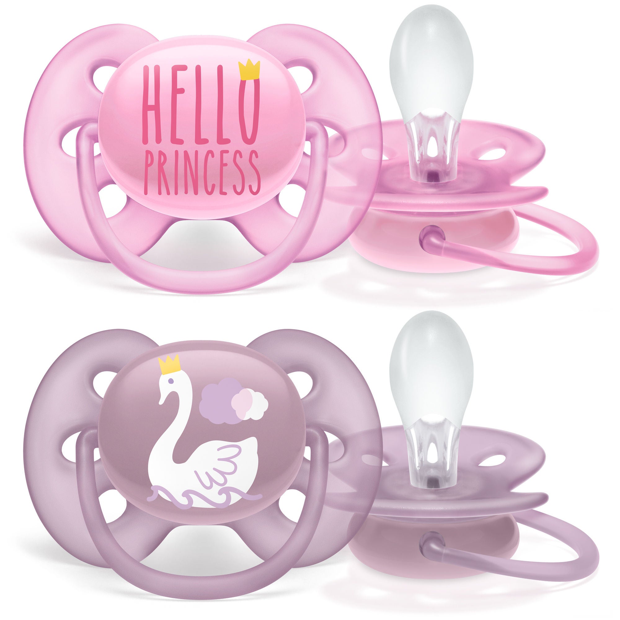 Philips Avent Ultra Soft Soother Tutti 2-Pack, 6−18 kk, Vaaleanpunainen