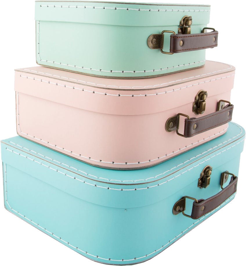 Sass & Belle Pretty Pastels Säilytyslaatikko 3-pack, Pink/Blue/Green