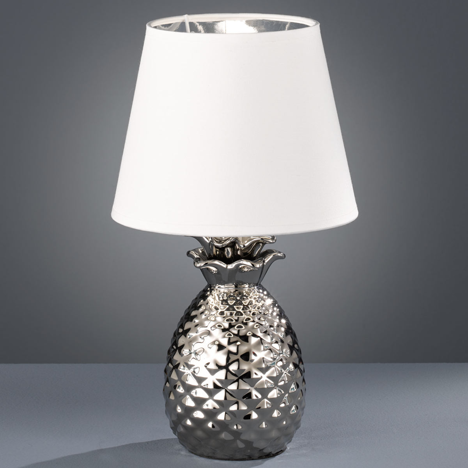 Keramiikka-pöytälamppu Pineapple, hopea