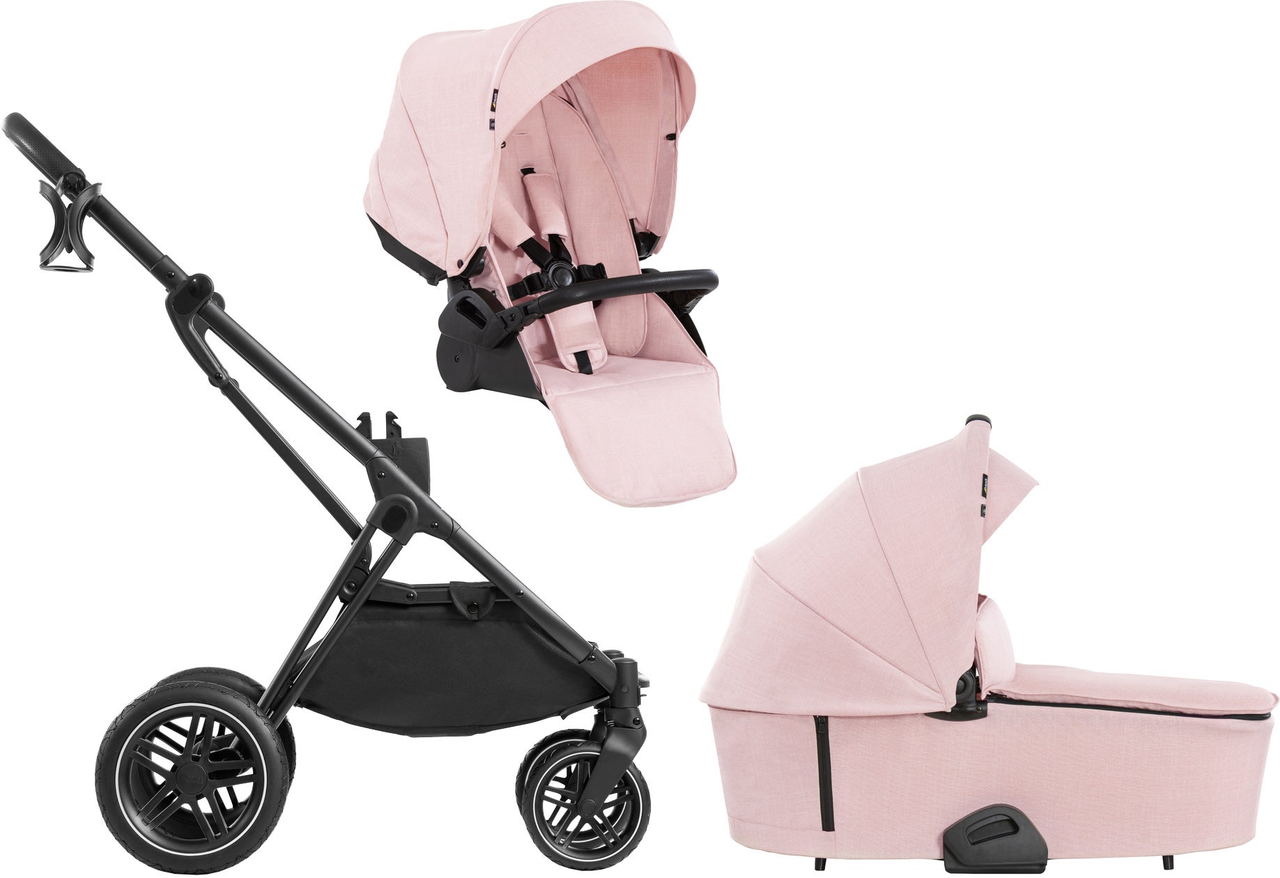 Hauck Vision X Yhdistelmävaunut, Rose Melange/Black