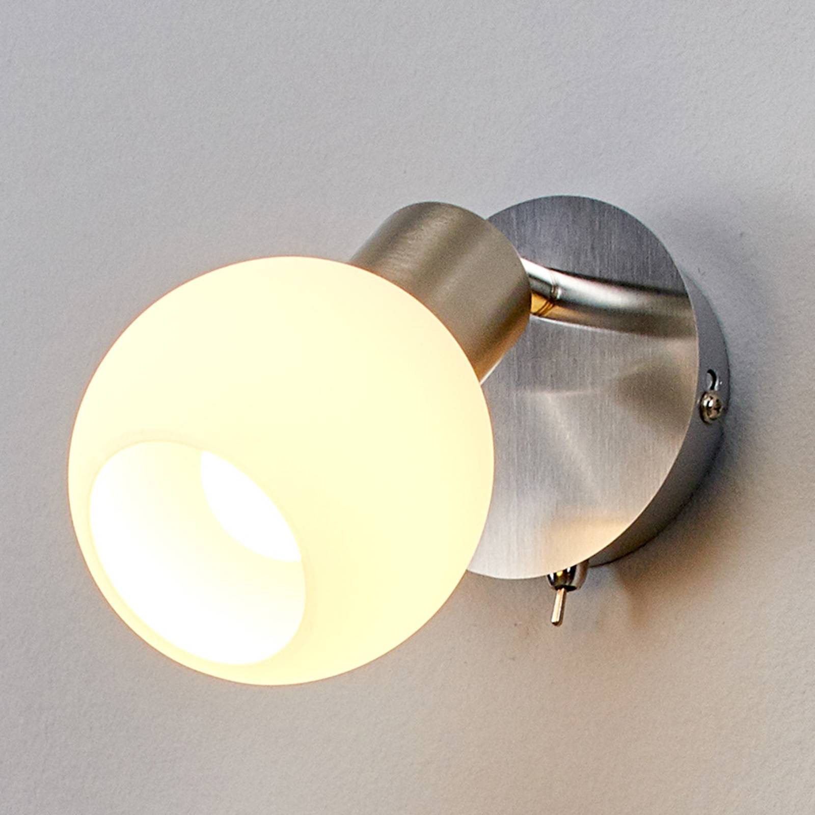 Elaina LED-seinäspotti, matta nikkeli