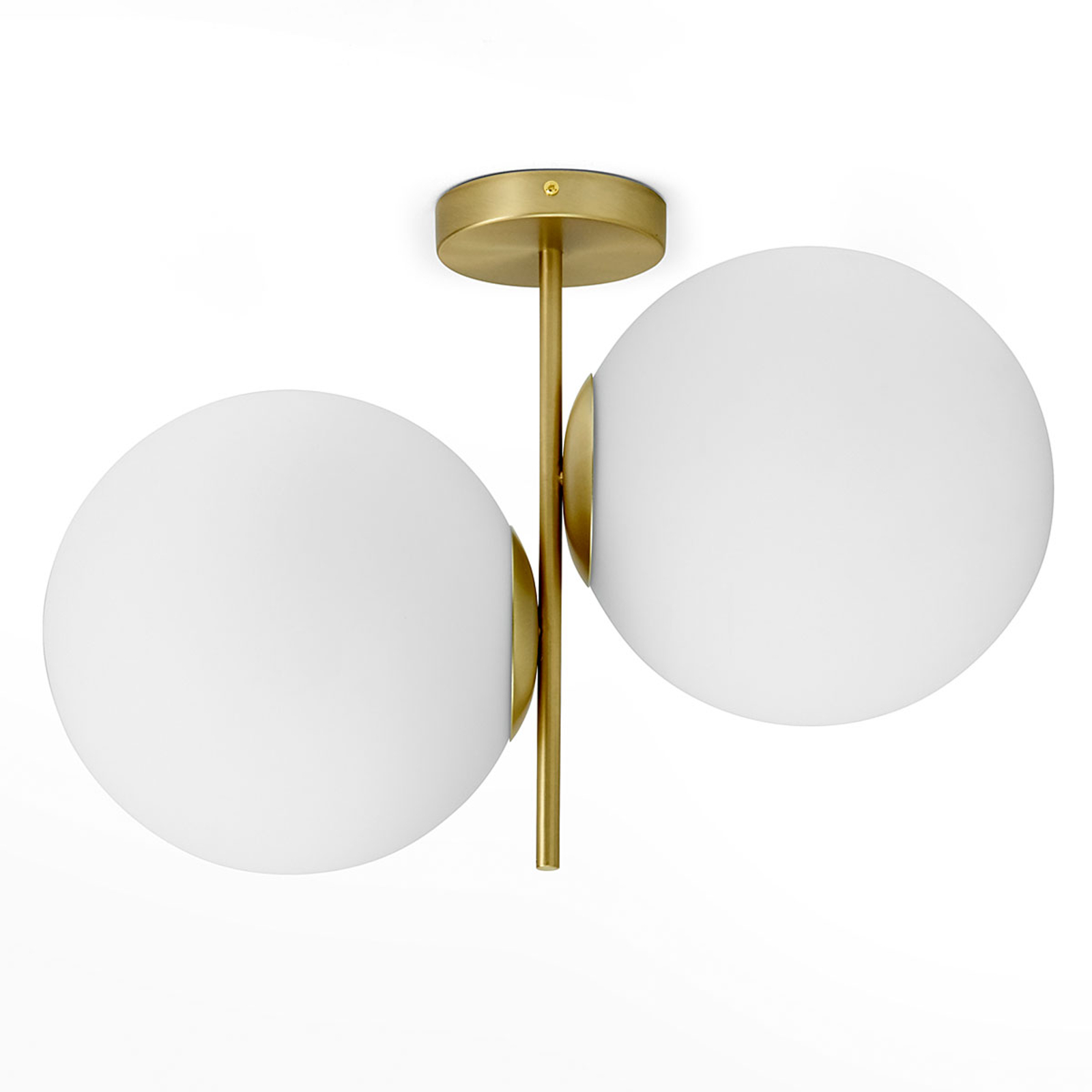 Messinkinen kattovalo Jugen 2-lamp. pystysuora