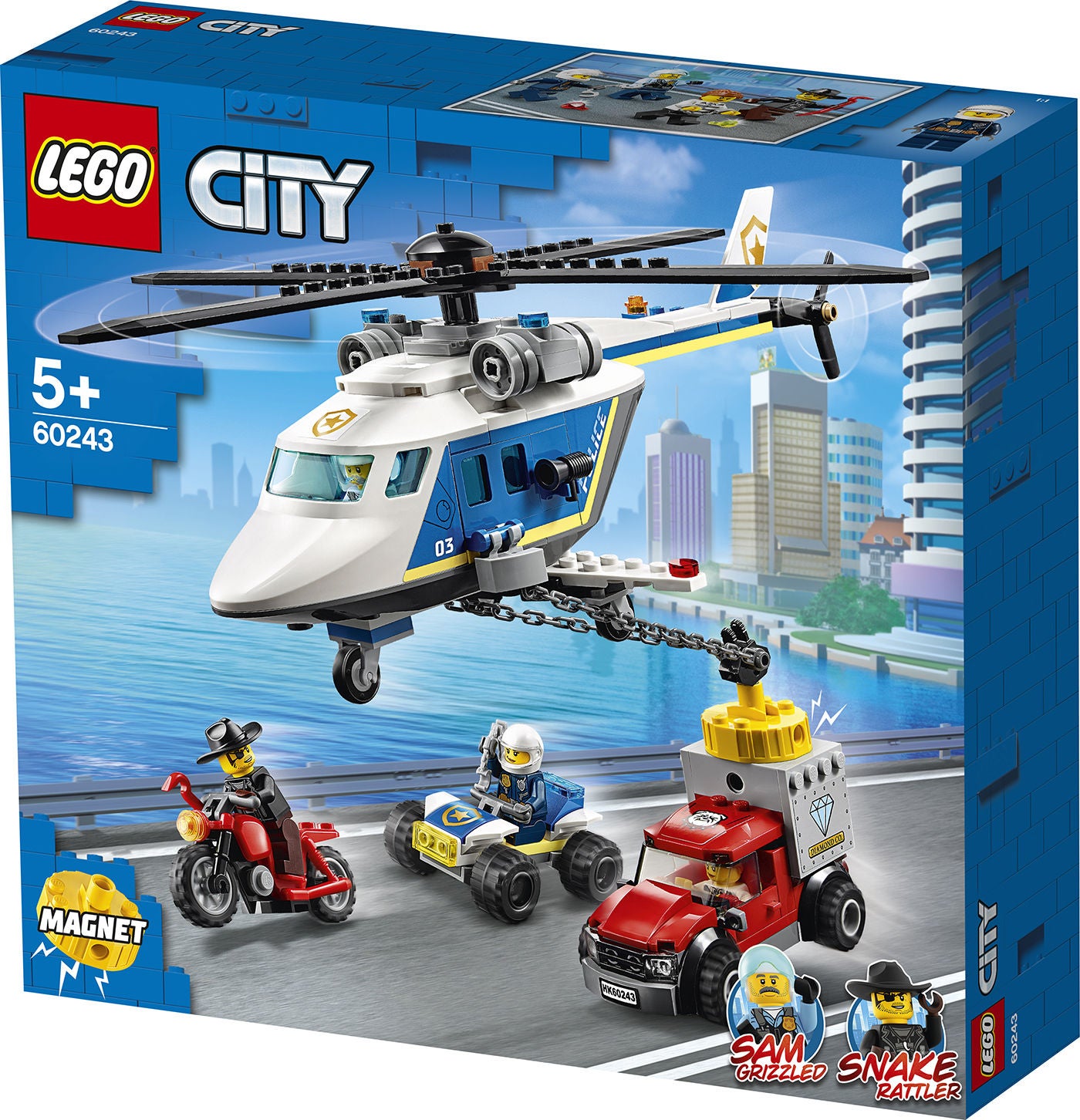 LEGO City Police 60243 Takaa-ajo poliisihelikopterilla
