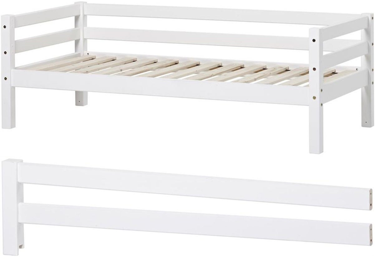 Hoppekids Juniorisänky Basic 70x160cm + Turvalaita, Valkoinen