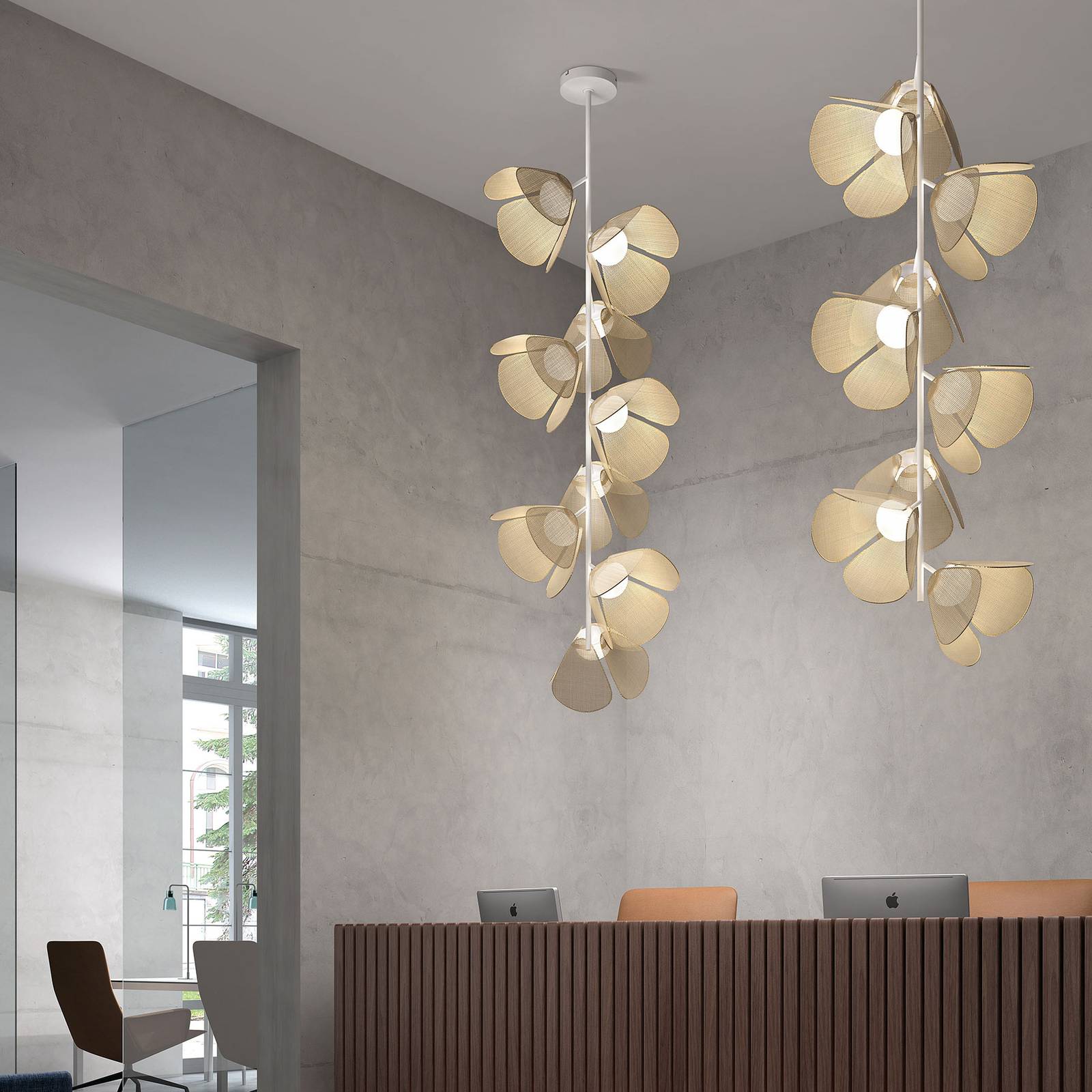 Bover Mod PF/73/9L LED-kattovalaisin, luonnonkuitu