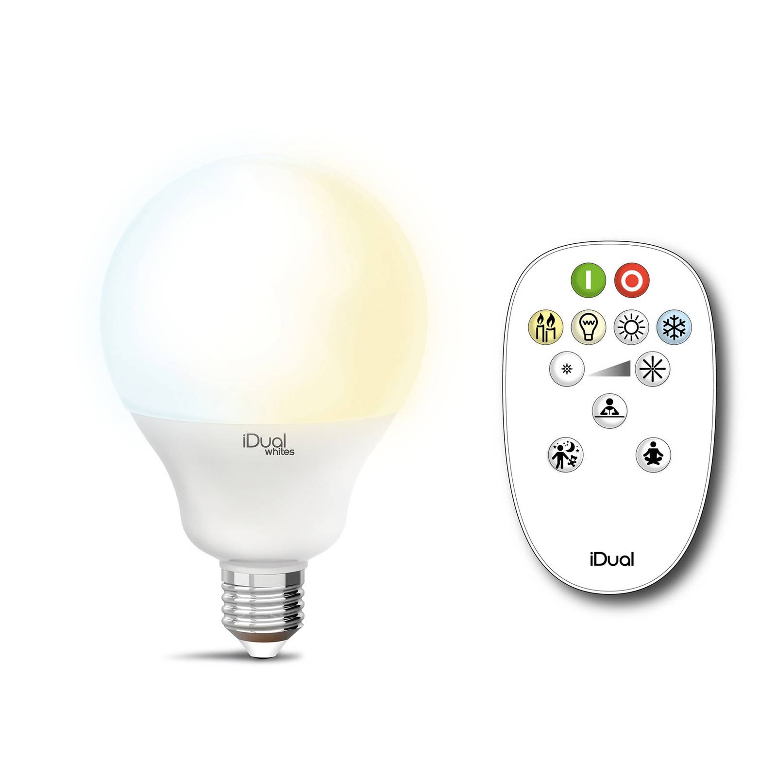 iDual Whites Globe E27 G100 12,5 W, kaukosäädin