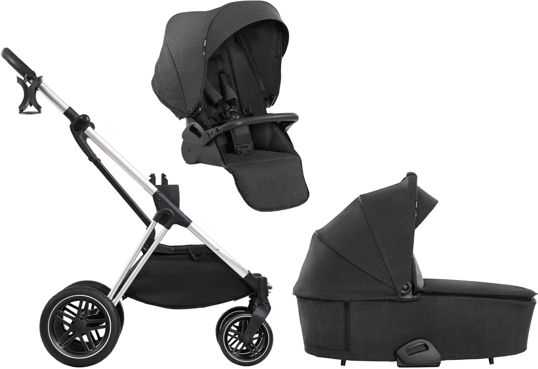 Hauck Vision X Yhdistelmävaunut, Black Melange/Silver