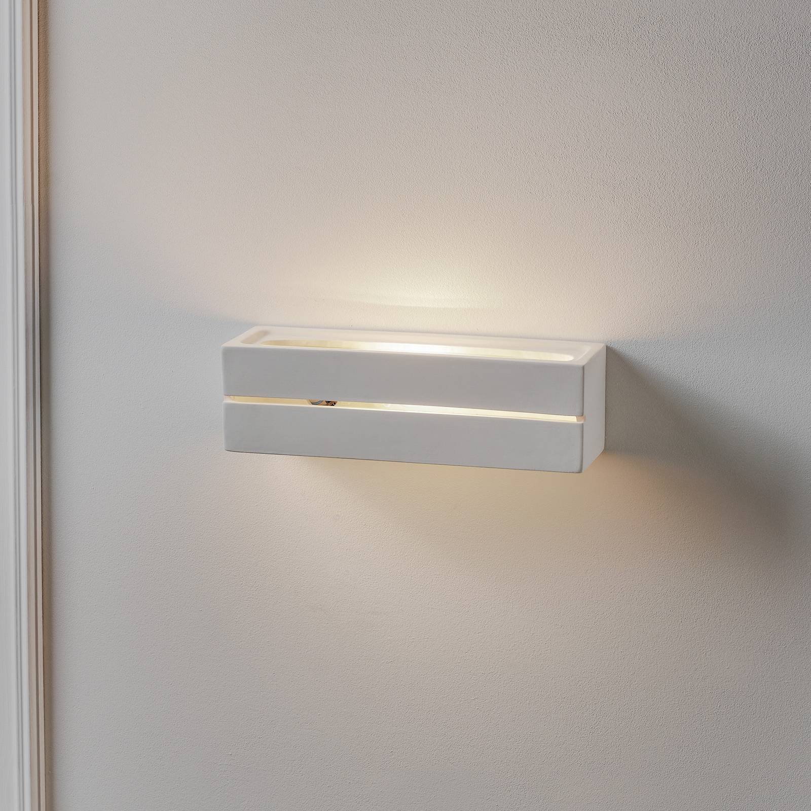 Seinälamppu Top, keraaminen, valkoinen, 32 x 9 cm