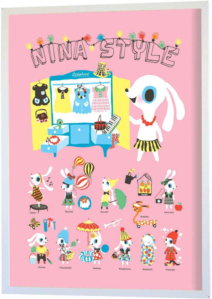Littlephant Juliste Nina Style 30x40 cm, Vaaleanpunainen