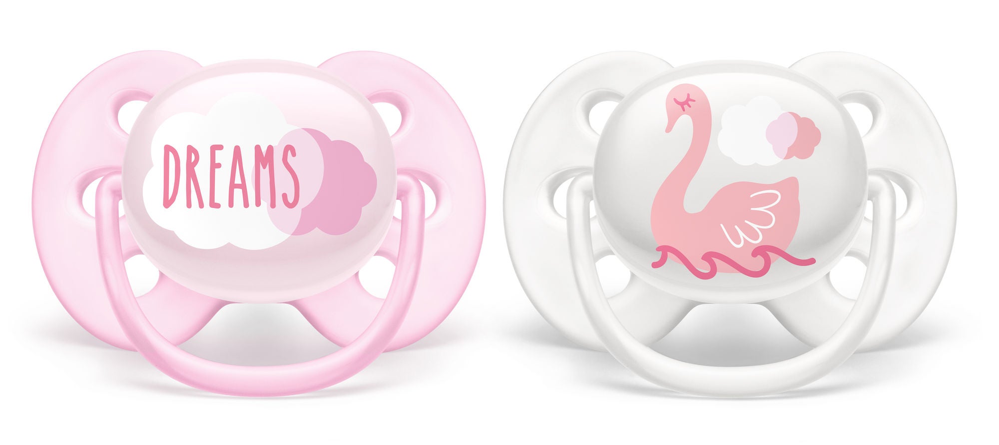 Philips Avent Ultra Soft Soother Tutti 2-Pack, 0−6 kk, Vaaleanpunainen