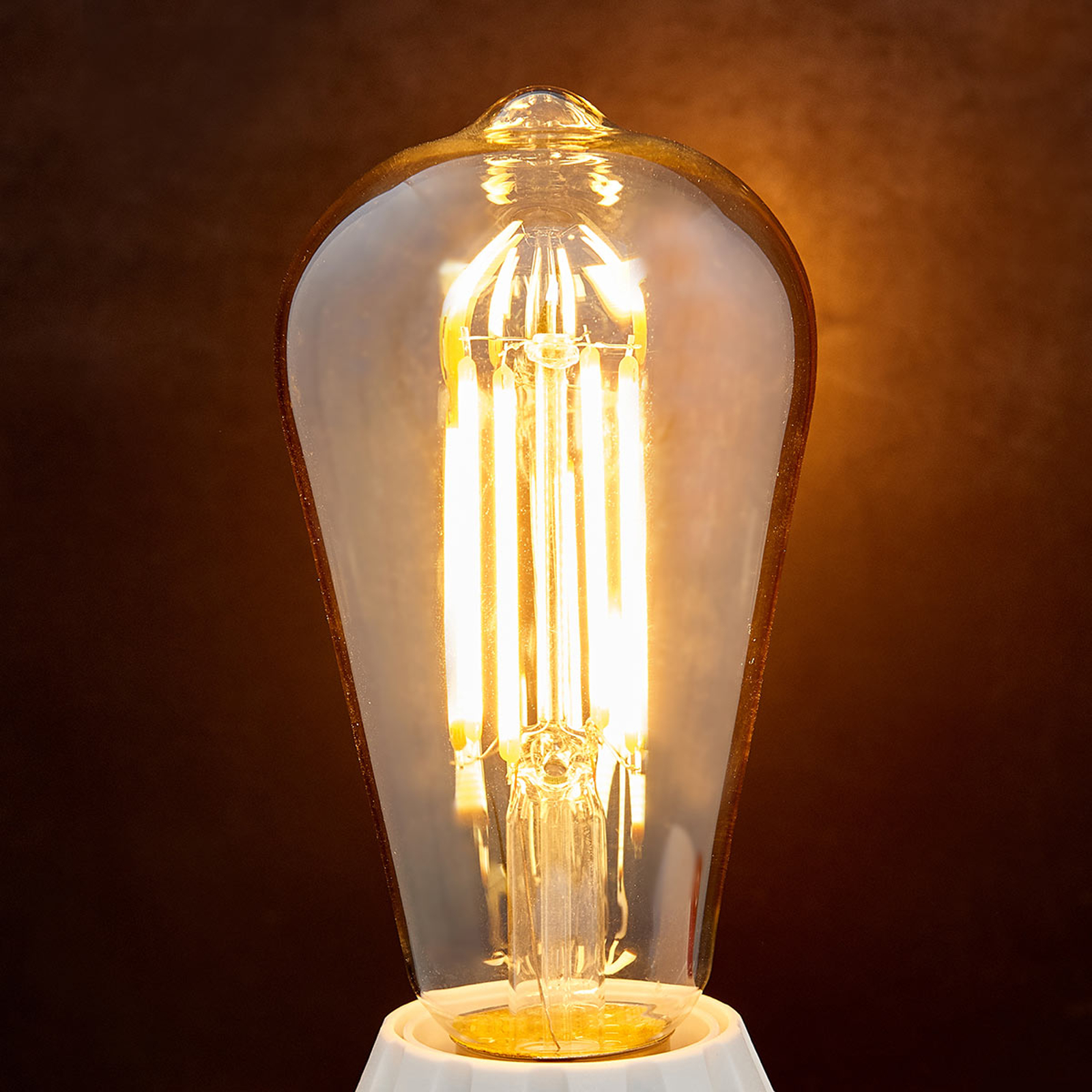 E27-LED-rustiikkilamppu 6 W 500 lm ambra 2 200 K