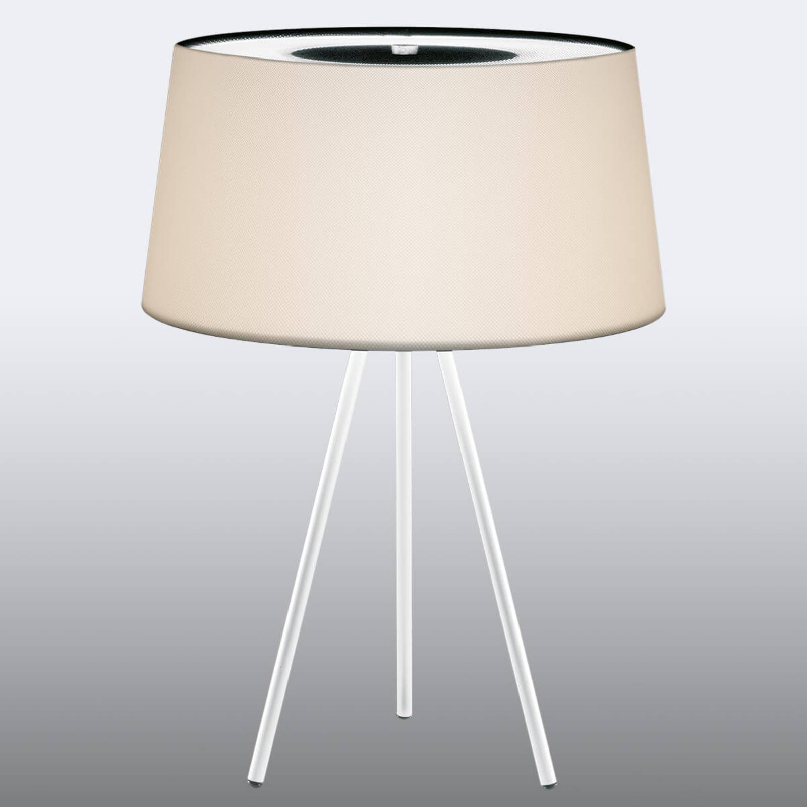 Laadukas pöytävalaisin Tripod kerma / valk. runko