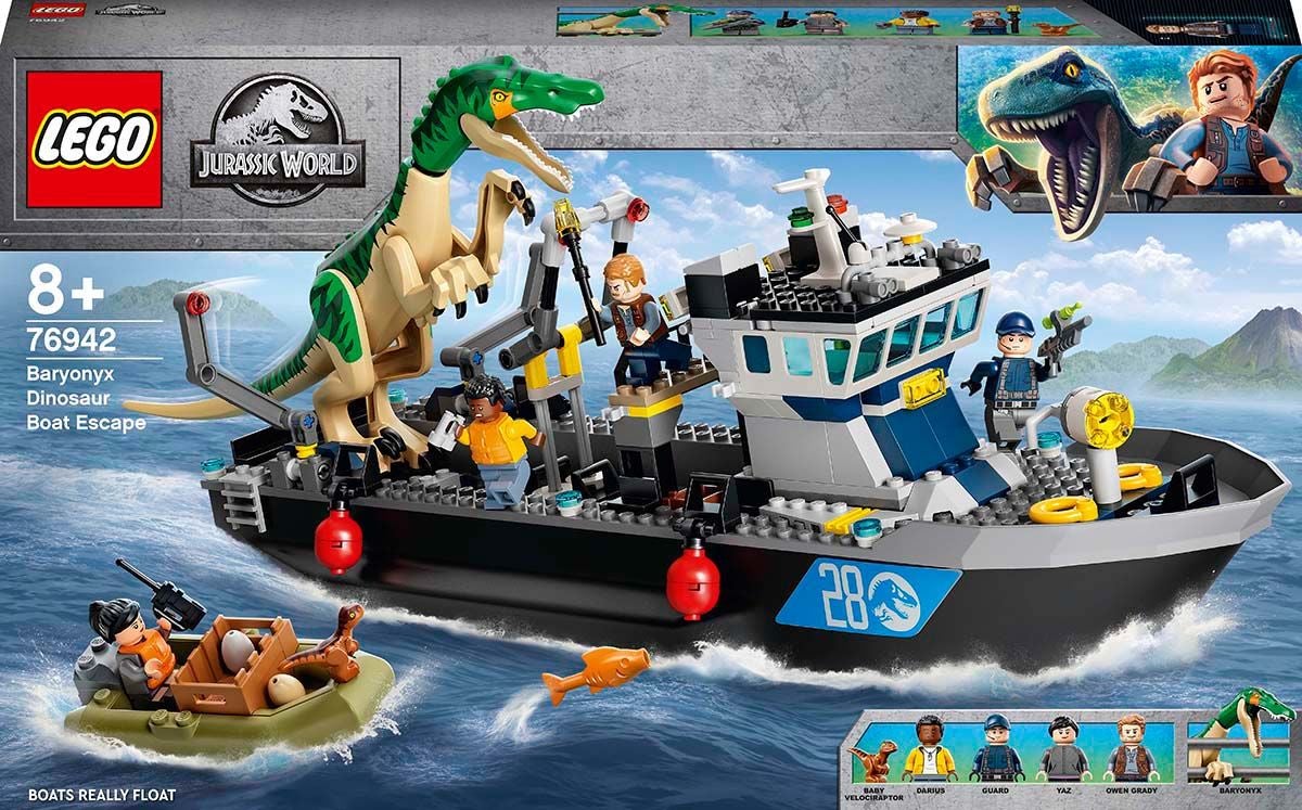 LEGO Jurassic World 76942 Baryonyx-dinosauruksen Pako Laivalla