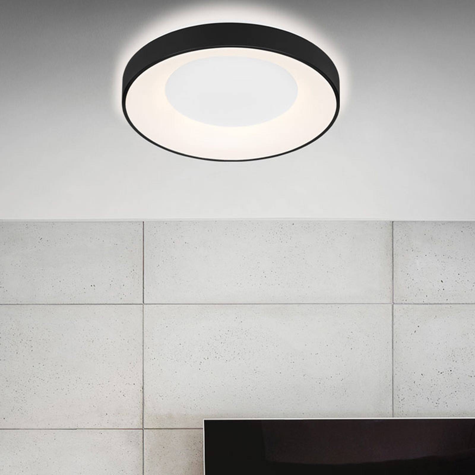 LED-kattovalaisin Rondo CCT, kaukosäädin, musta