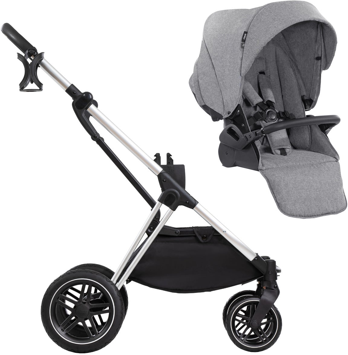 Hauck Vision X Lastenrattaat, Grey Melange/Silver