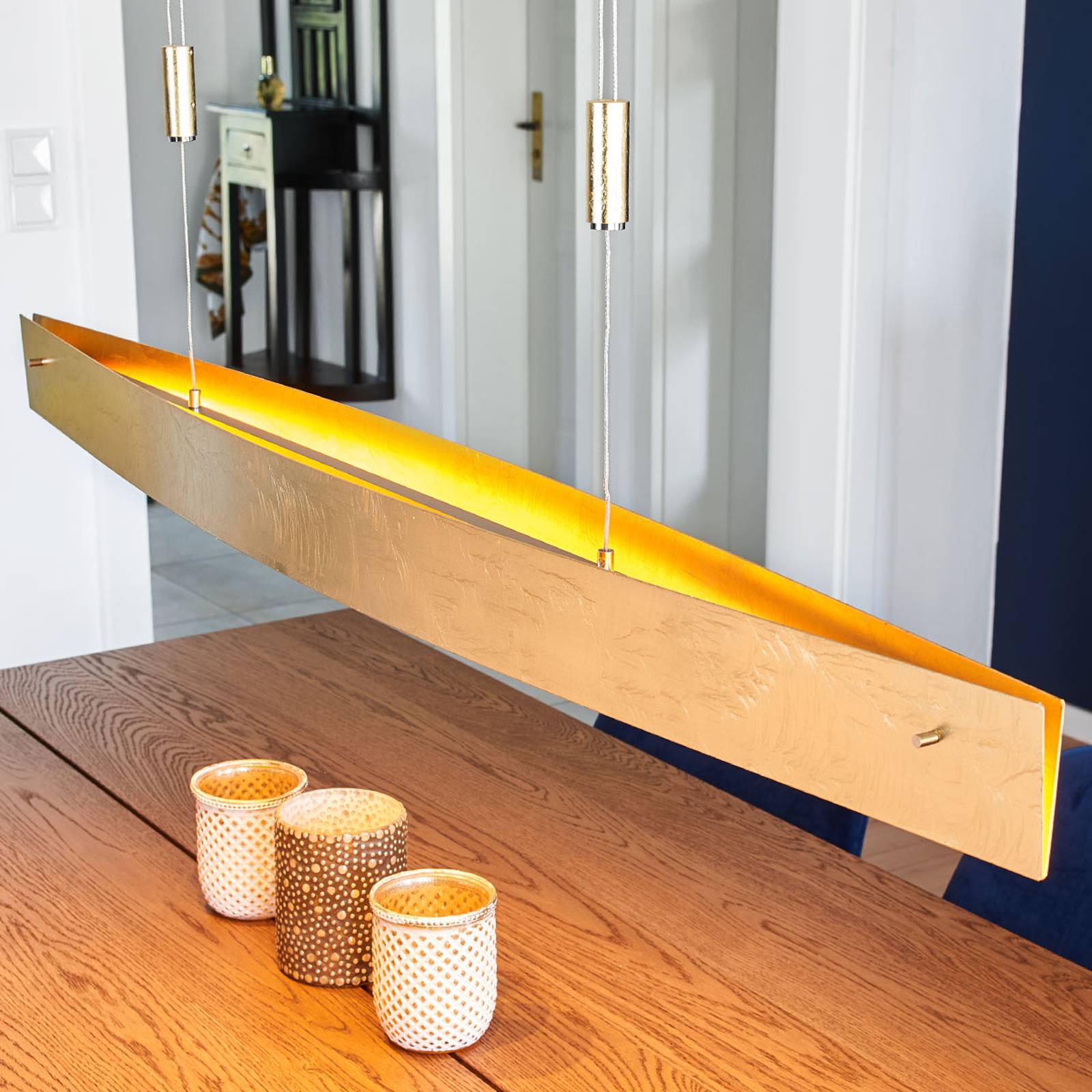 Upea LED-kattovalaisin Malu kulta-antiikki, 119 cm