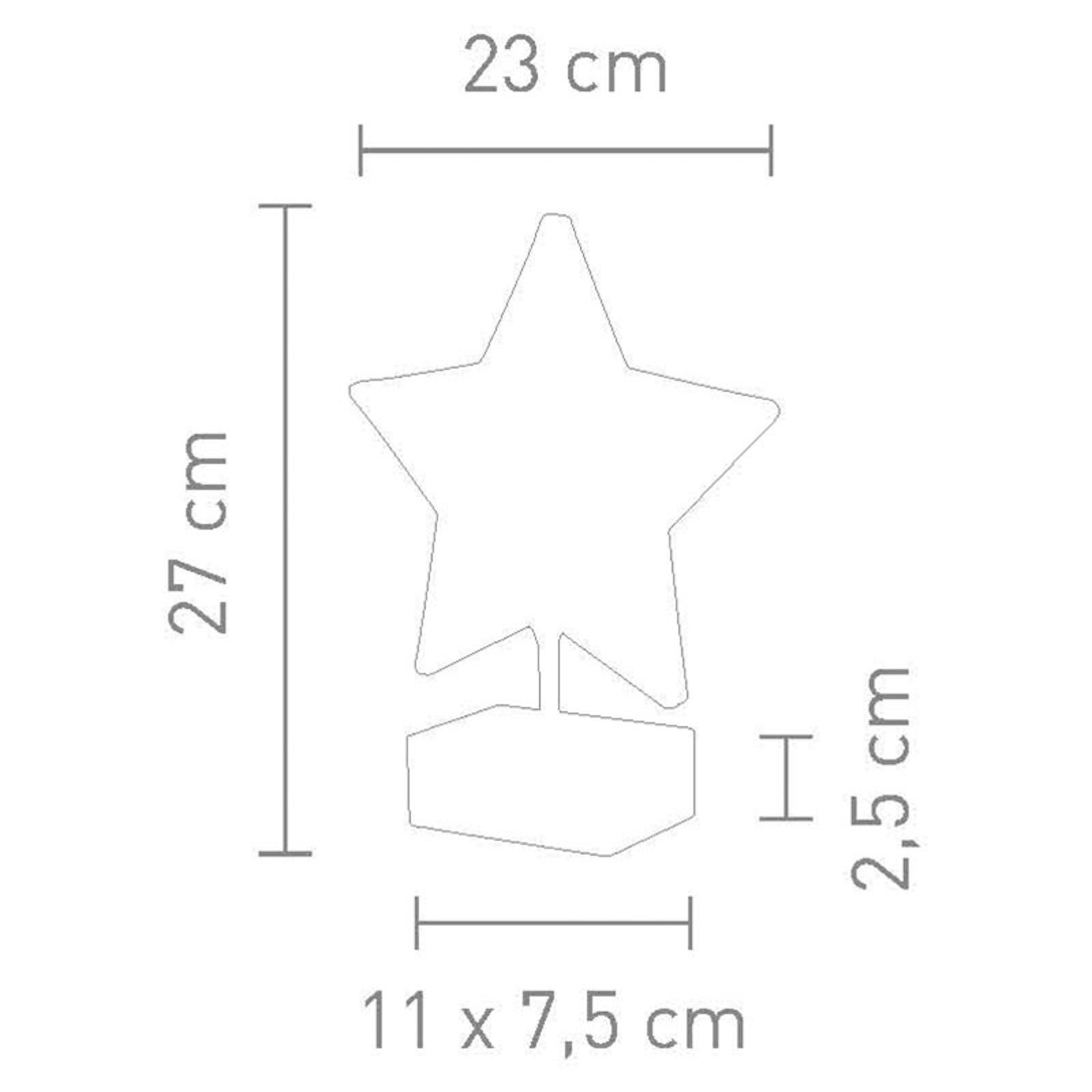 Pöytälamppu Stella tähtimuodossa, 27 cm, savu