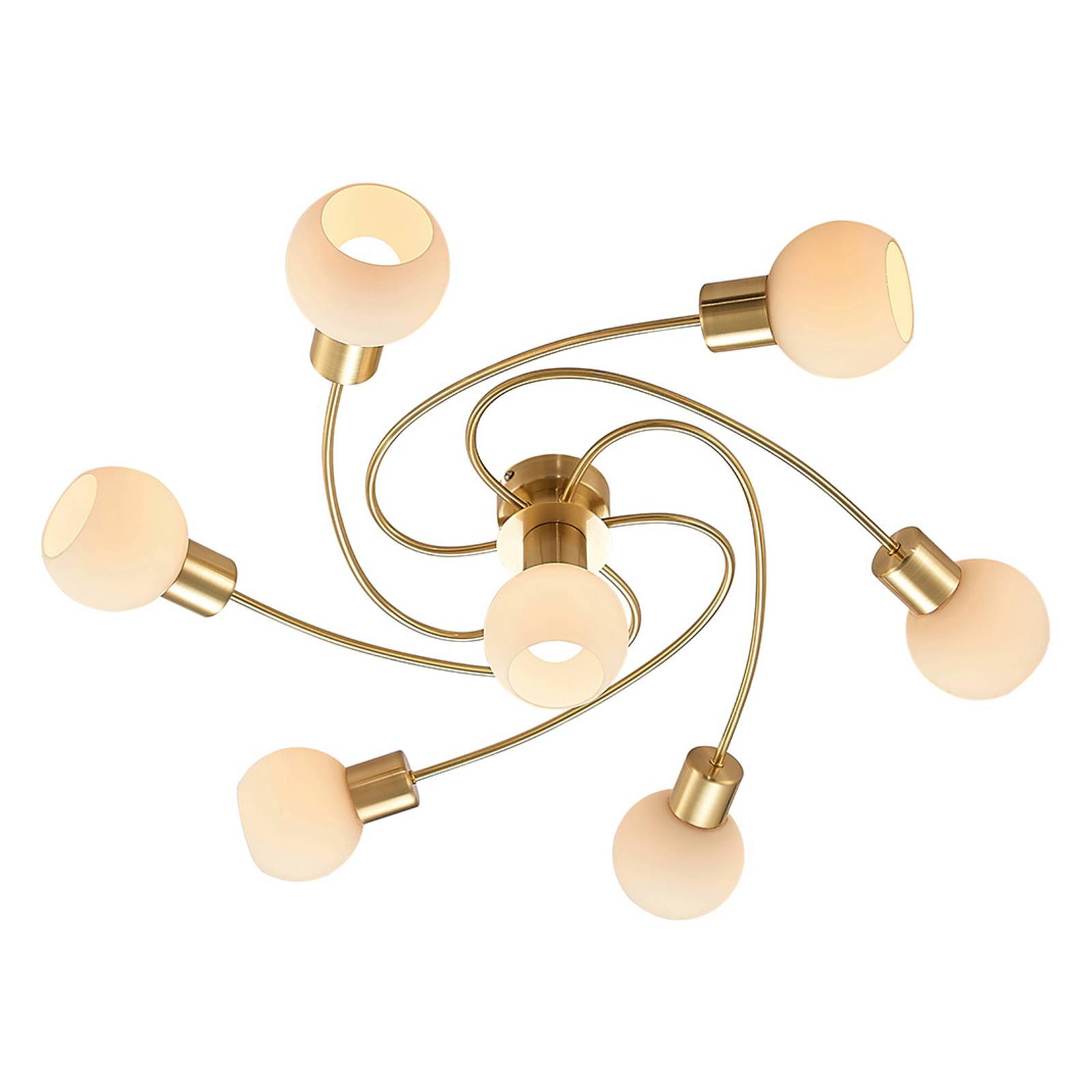 Lindby-LED-kattovalaisin Ciala, 7-lamp. messinki