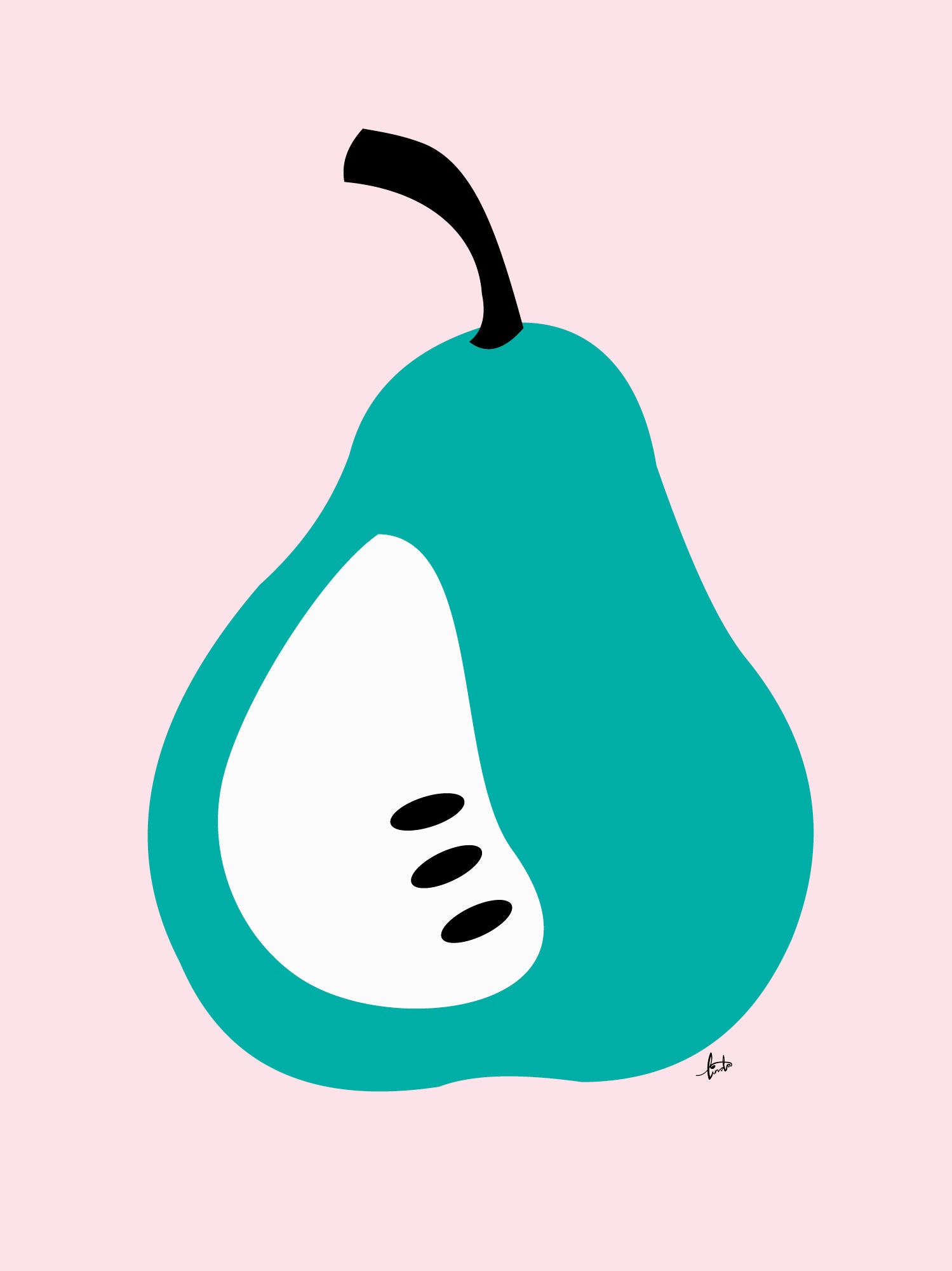 POPP Pear Juliste 30x40, Vaaleanpunainen