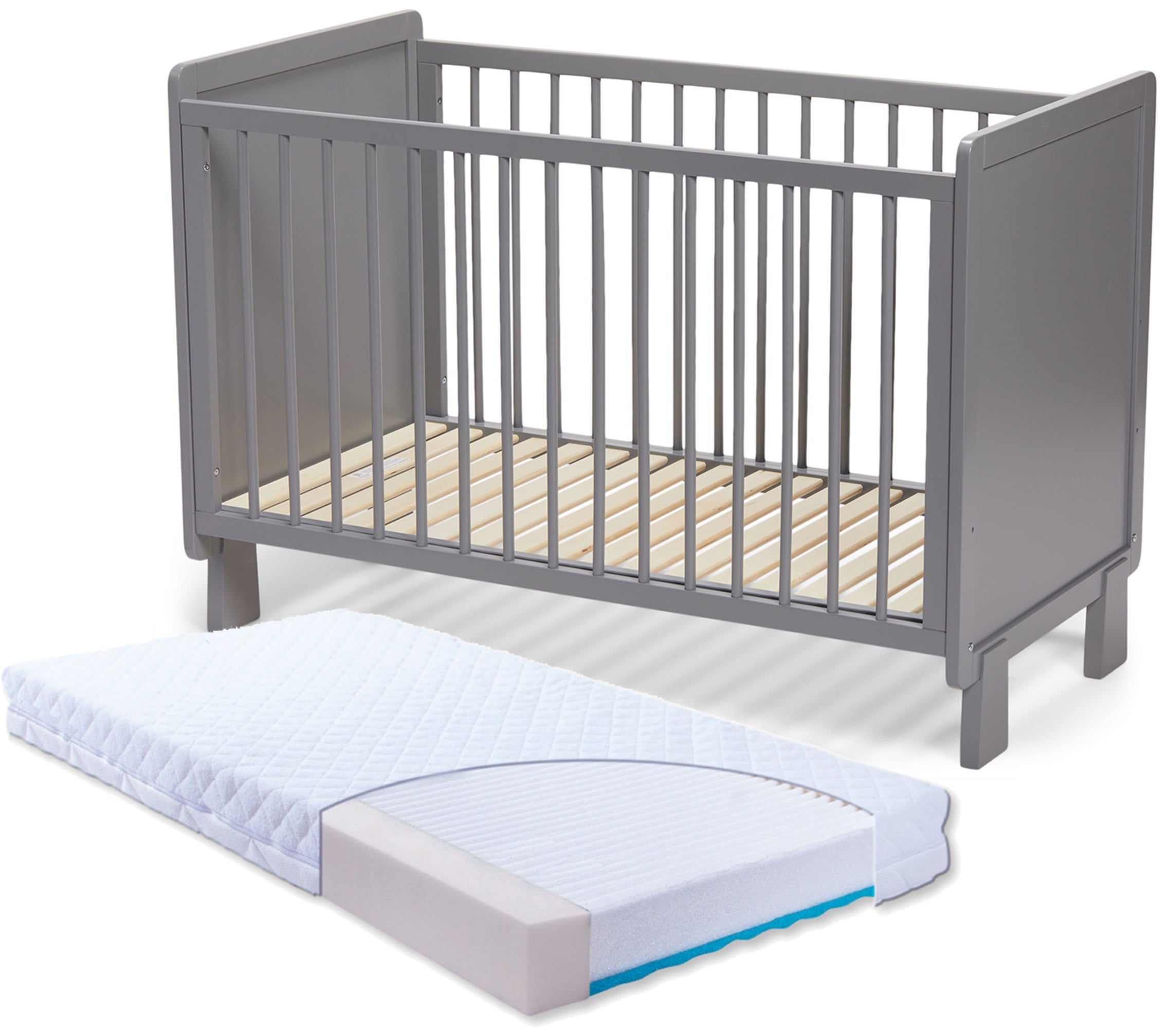 JLY Heaven Pinnasänky + Babymatex Carpathia Patja 60x120, Harmaa