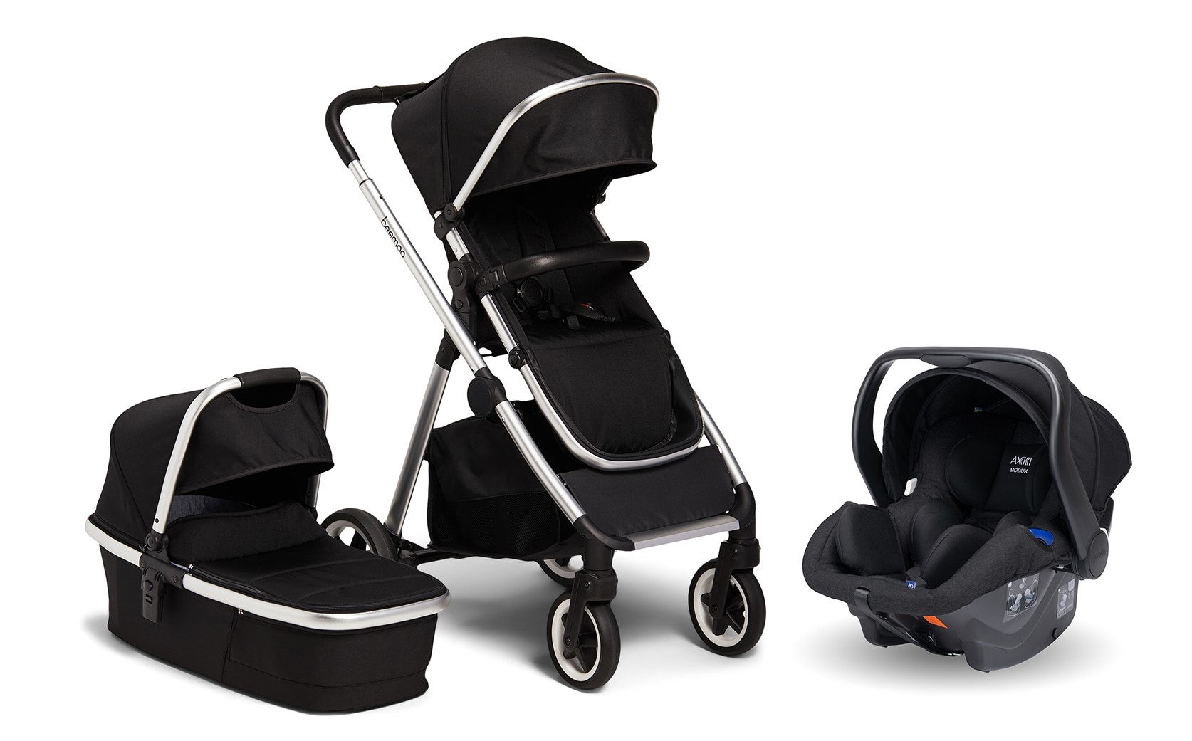 Beemoo Pro Duo Yhdistelmävaunut + Axkid Modukid Infant Turvakaukalo, Black